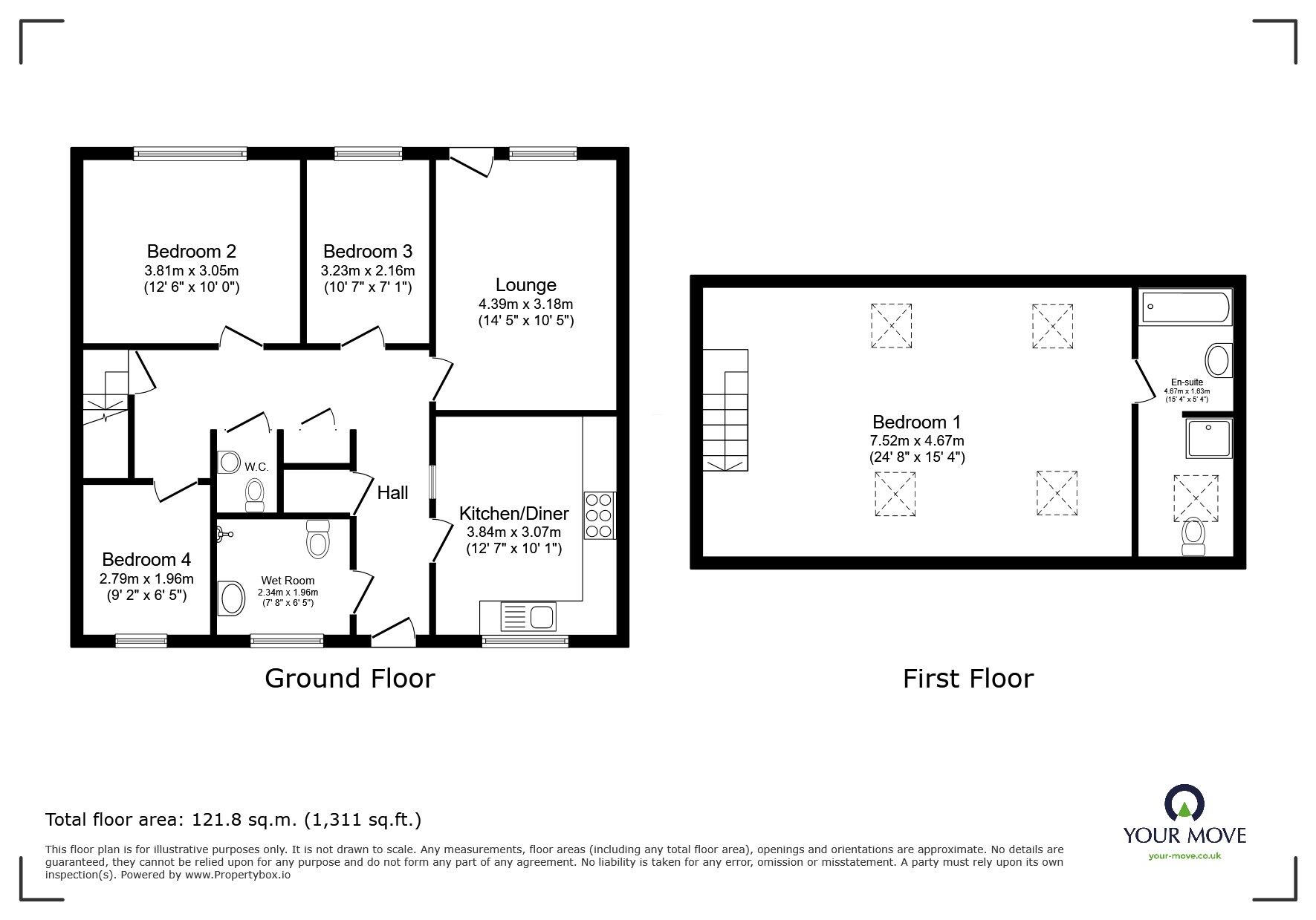 Floorplan of 4 bedroom Mid Terrace Bungalow for sale, Blue Gates Road, Leicester, Leicestershire, LE4