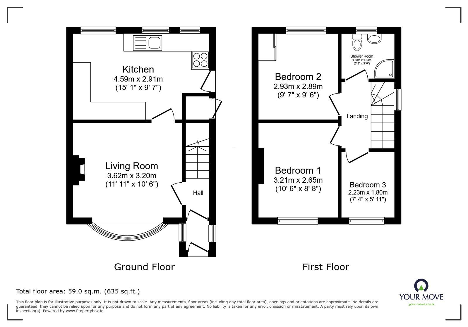 Floorplan of 3 bedroom Semi Detached House for sale, Henley Crescent, Leicester, Leicestershire, LE3