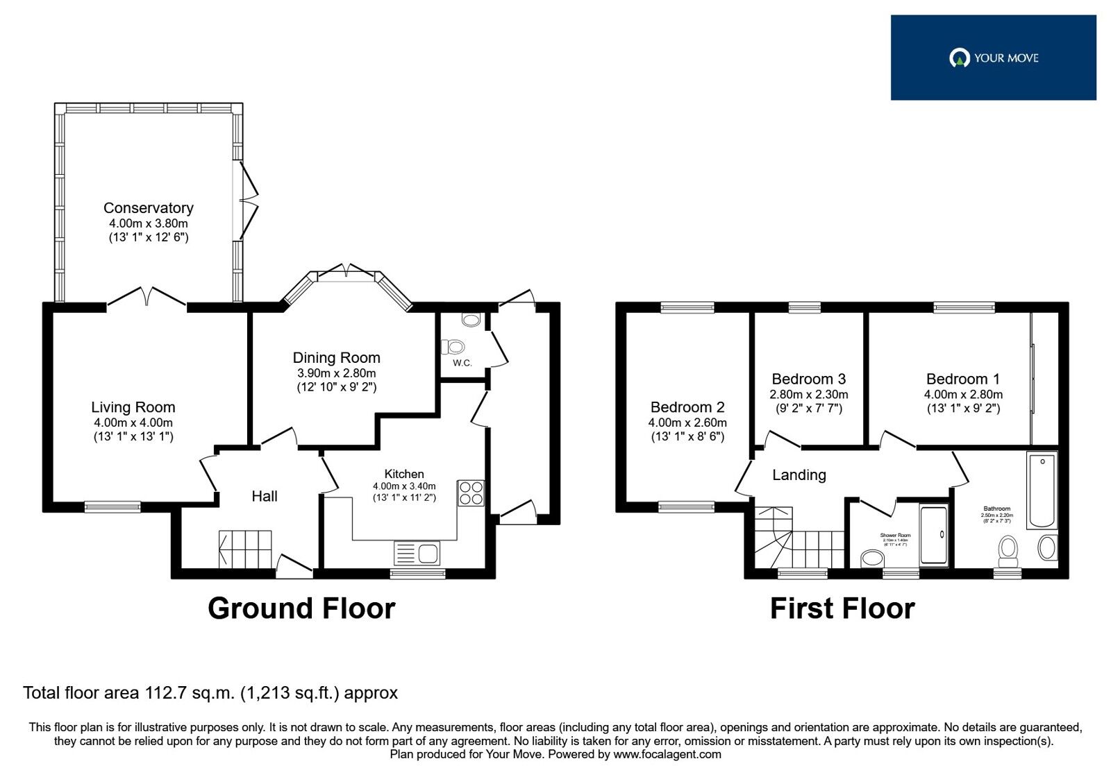 Floorplan of 3 bedroom Semi Detached House for sale, Glenville Avenue, Glen Parva, Leicestershire, LE2