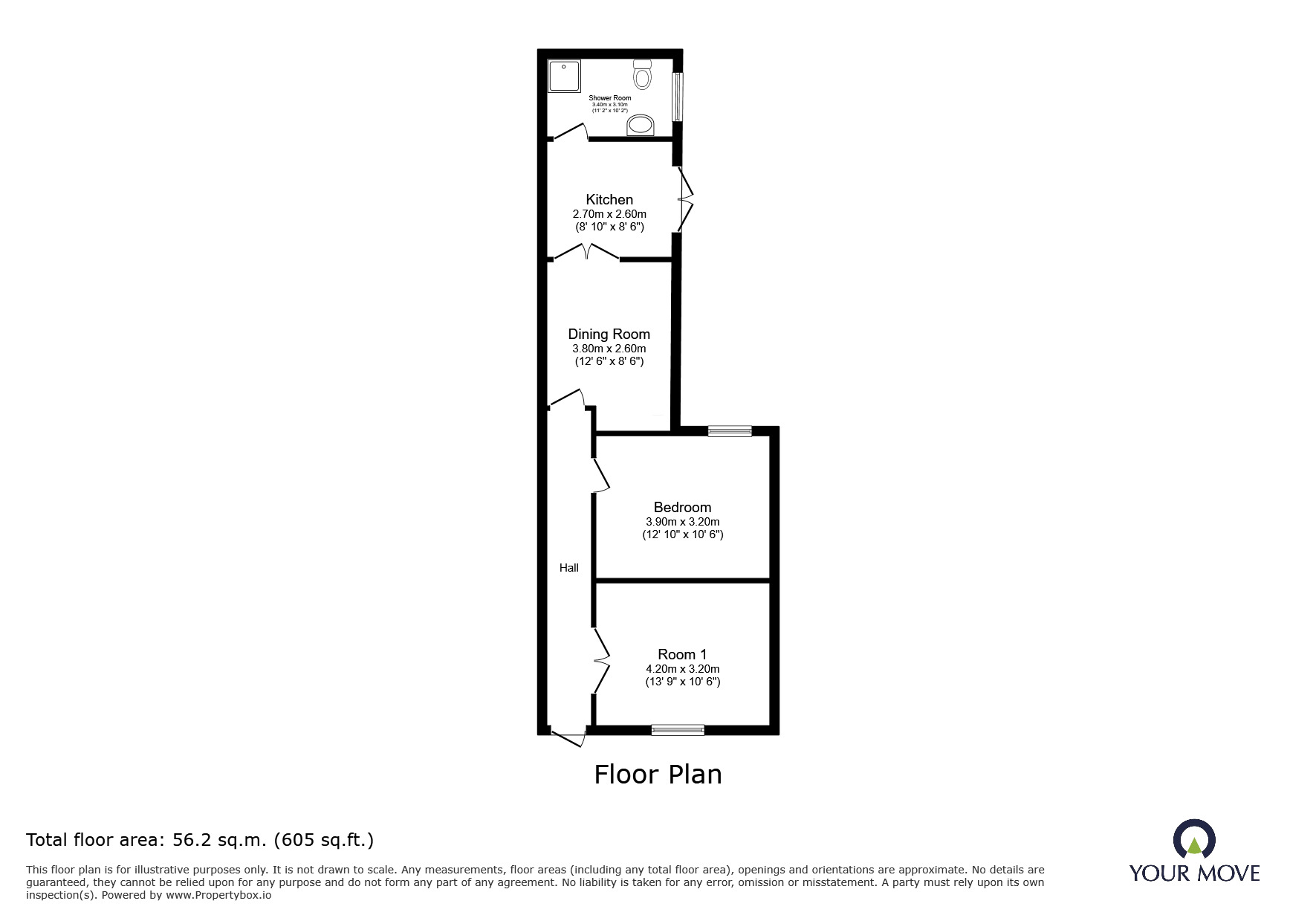 Floorplan of 2 bedroom Flat to rent, Winchester Avenue, Leicester, Leicestershire, LE3