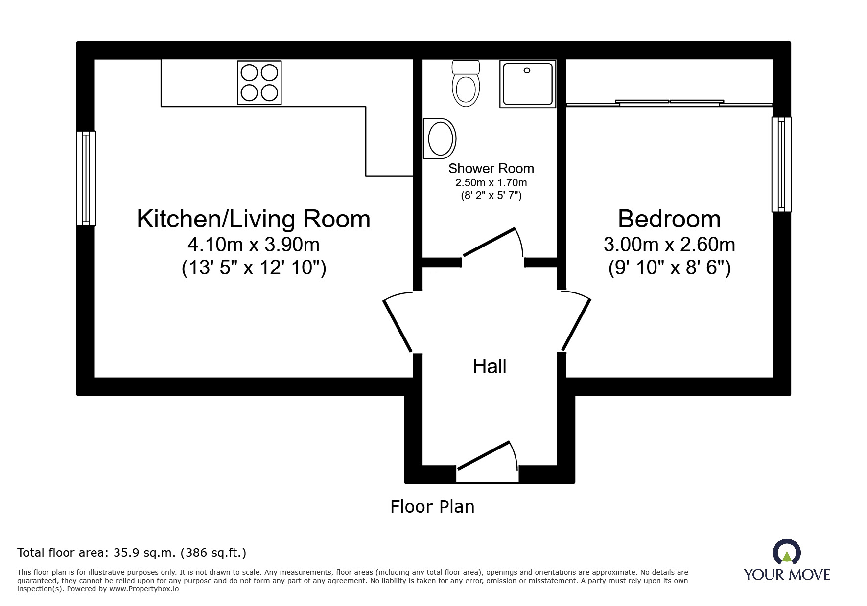 Floorplan of 1 bedroom Flat to rent, Fosse Road South, Leicester, Leicestershire, LE3