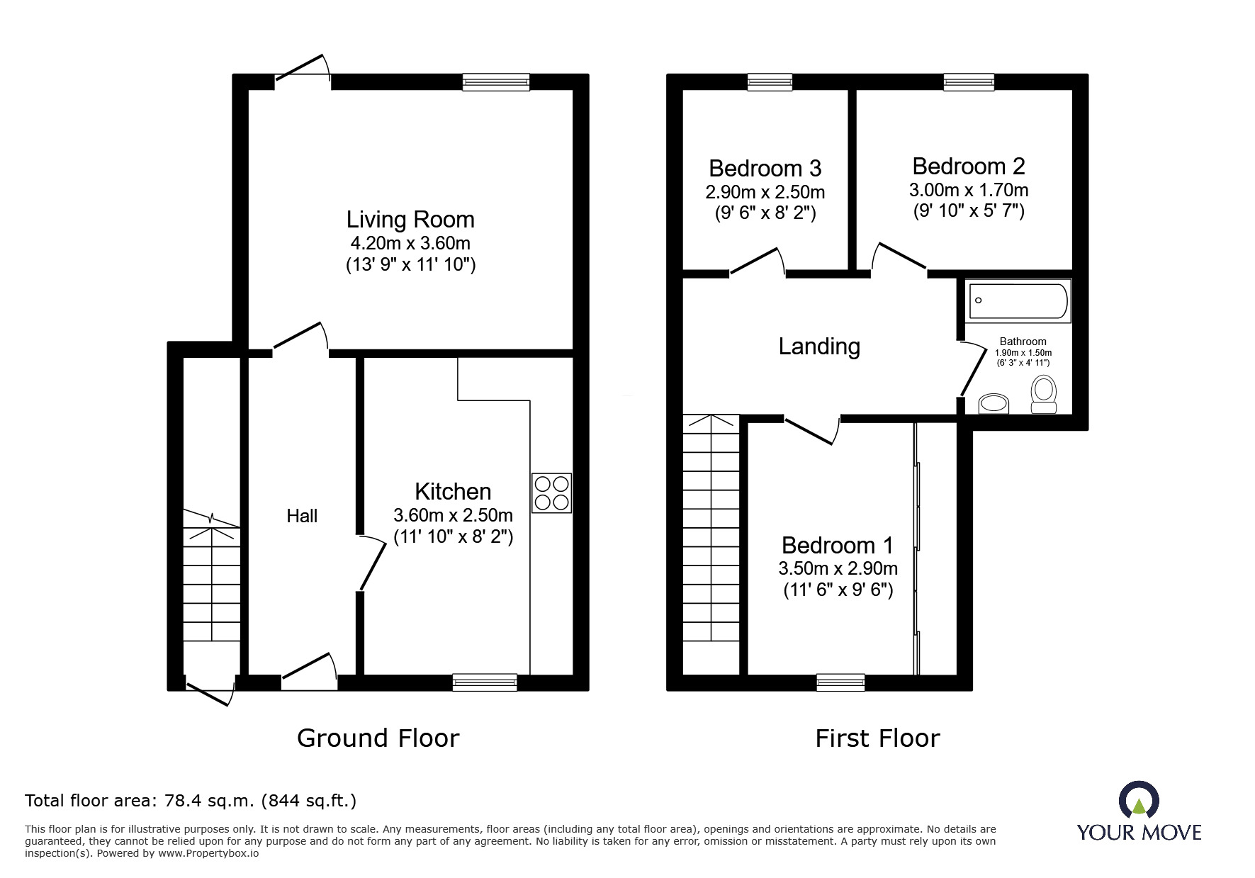 Floorplan of 3 bedroom Semi Detached House to rent, Ashfield Road, Thurmaston, Leicestershire, LE4