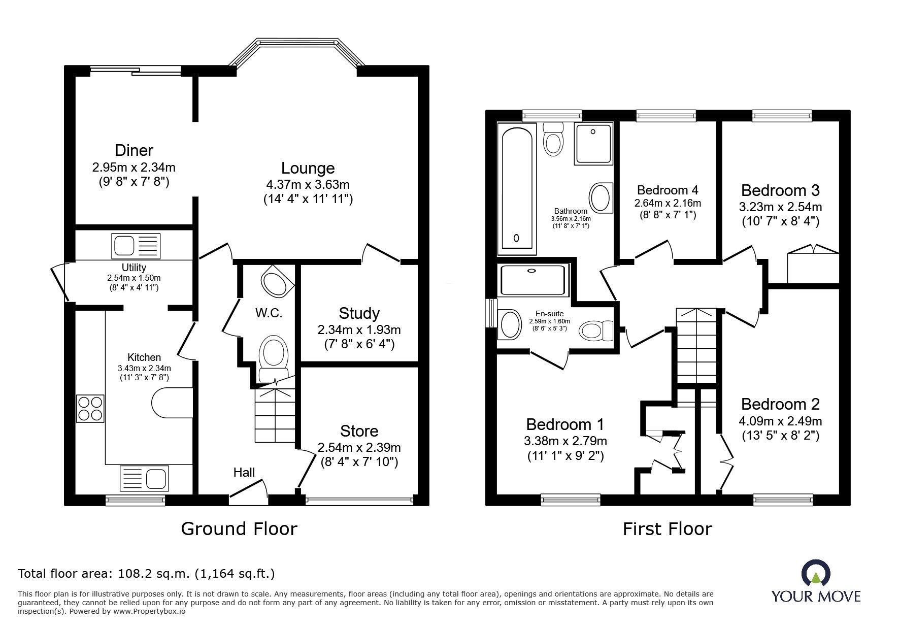 Floorplan of 4 bedroom Detached House for sale, Vyner Close, Thorpe Astley, Leicester, LE3