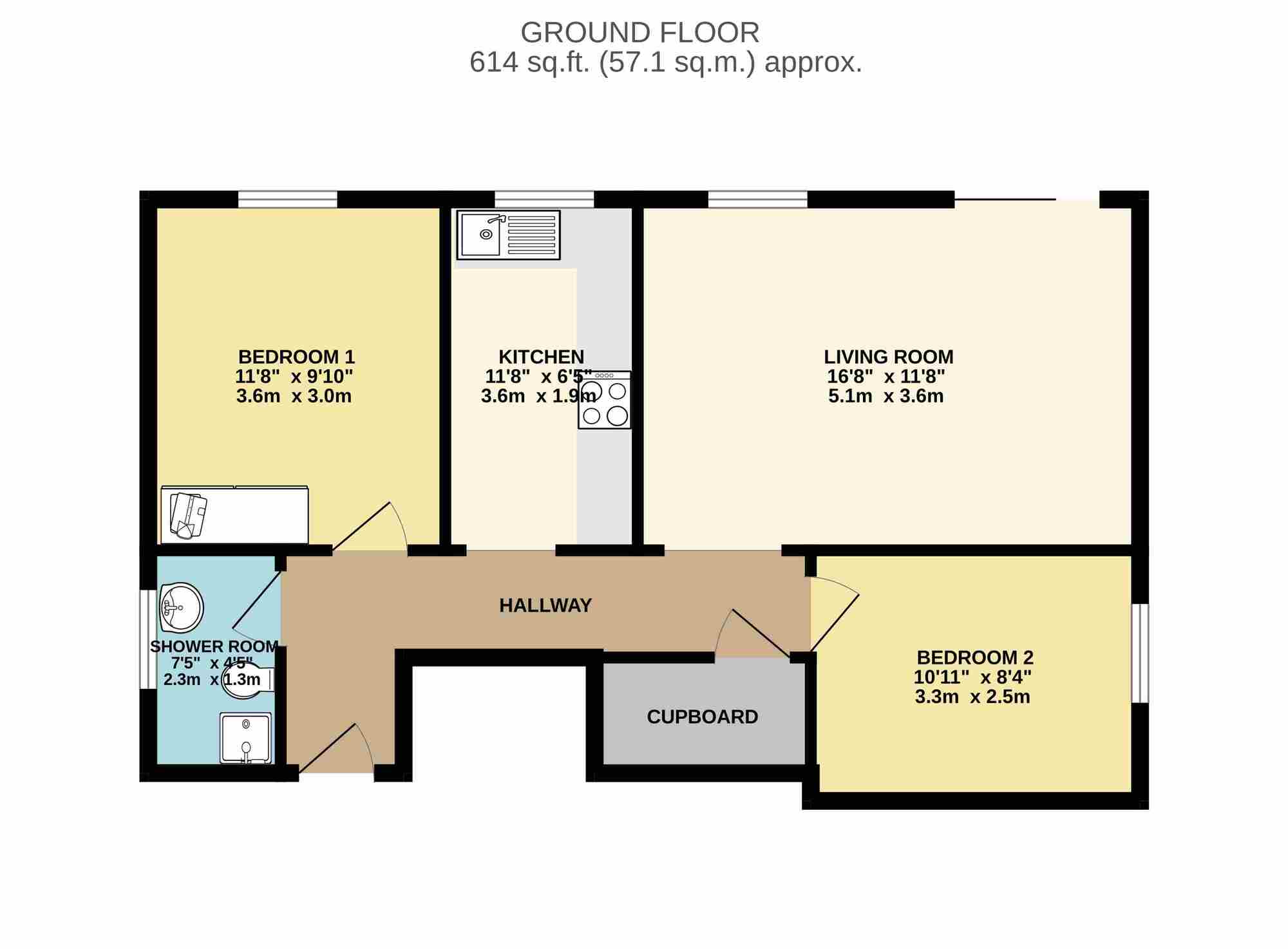 Floorplan of 2 bedroom Flat to rent, Flat E 138 Alwoodley Lane, Leeds, LS17