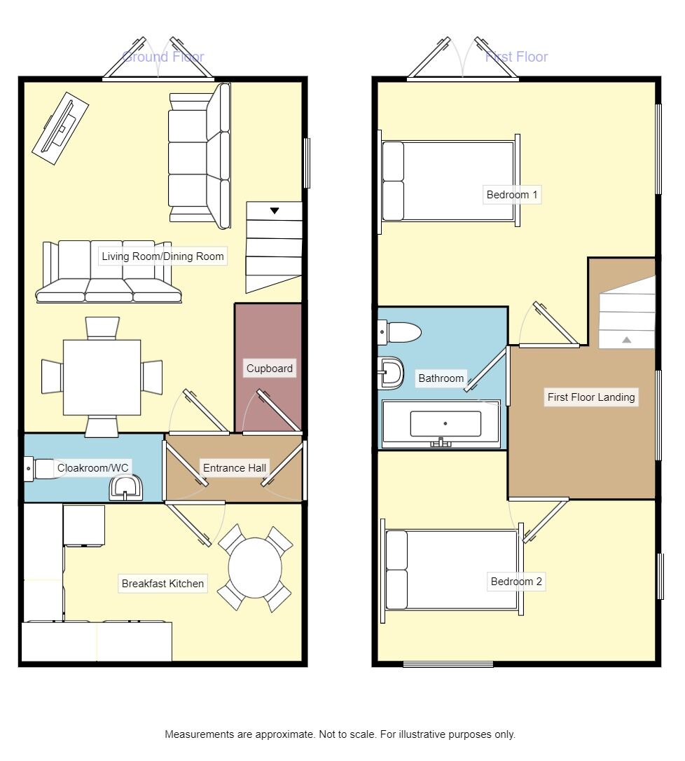 Floorplan of 2 bedroom Mid Terrace House to rent, Parkside Court, Seacroft, Leeds, LS14