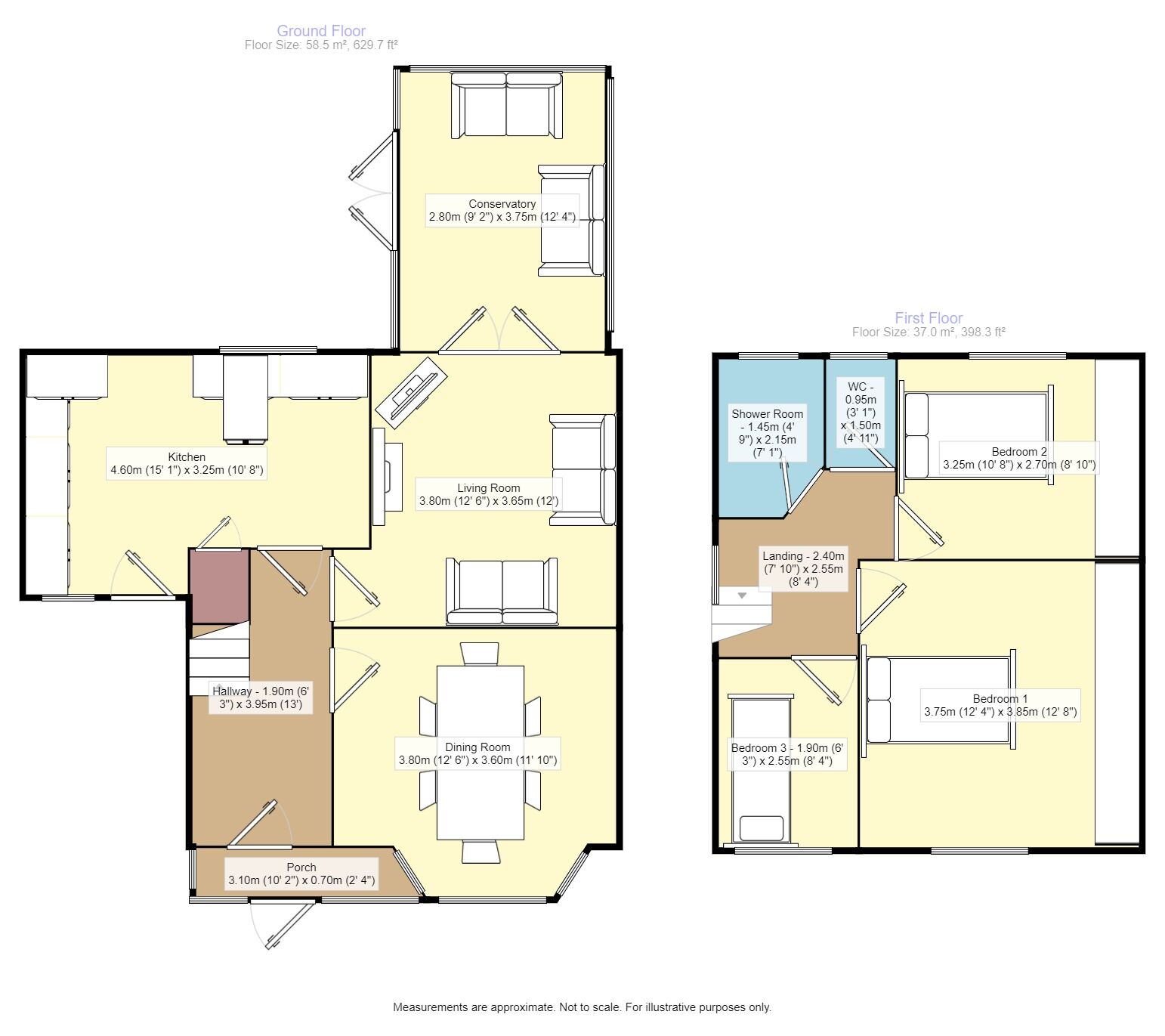 Floorplan of 3 bedroom Semi Detached House for sale, Sherbrooke Avenue, Leeds, West Yorkshire, LS15