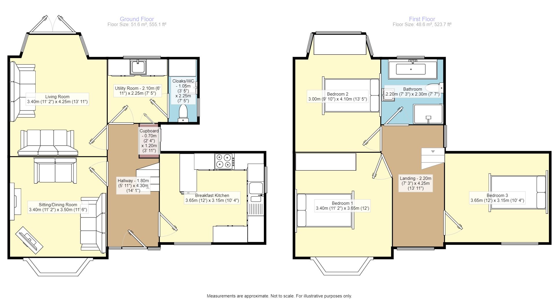 Floorplan of 3 bedroom Detached House for sale, Woodland Hill, Leeds, West Yorkshire, LS15