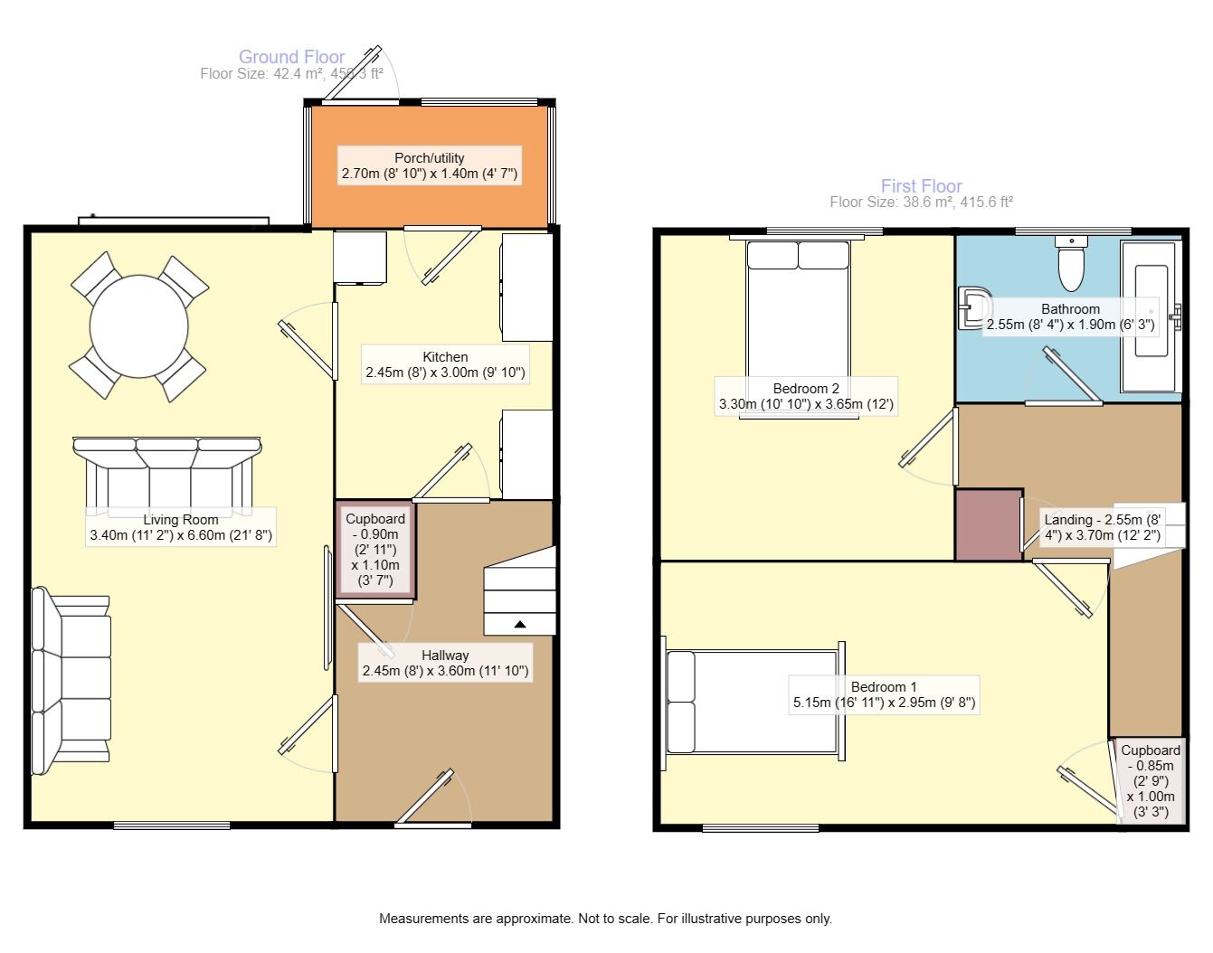 Floorplan of 2 bedroom End Terrace House for sale, Baildon Path, Leeds, West Yorkshire, LS14
