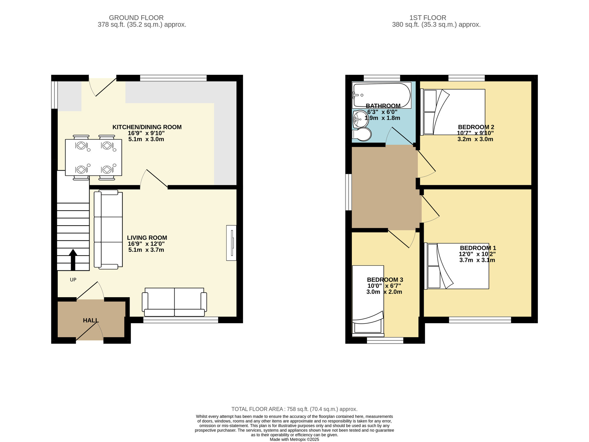Floorplan of 3 bedroom Semi Detached House for sale, Whitebridge Crescent, Leeds, West Yorkshire, LS9
