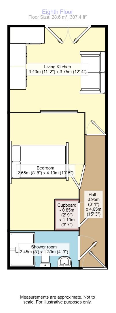 Floorplan of 1 bedroom  Flat for sale, Cross Green Lane, Leeds, West Yorkshire, LS9