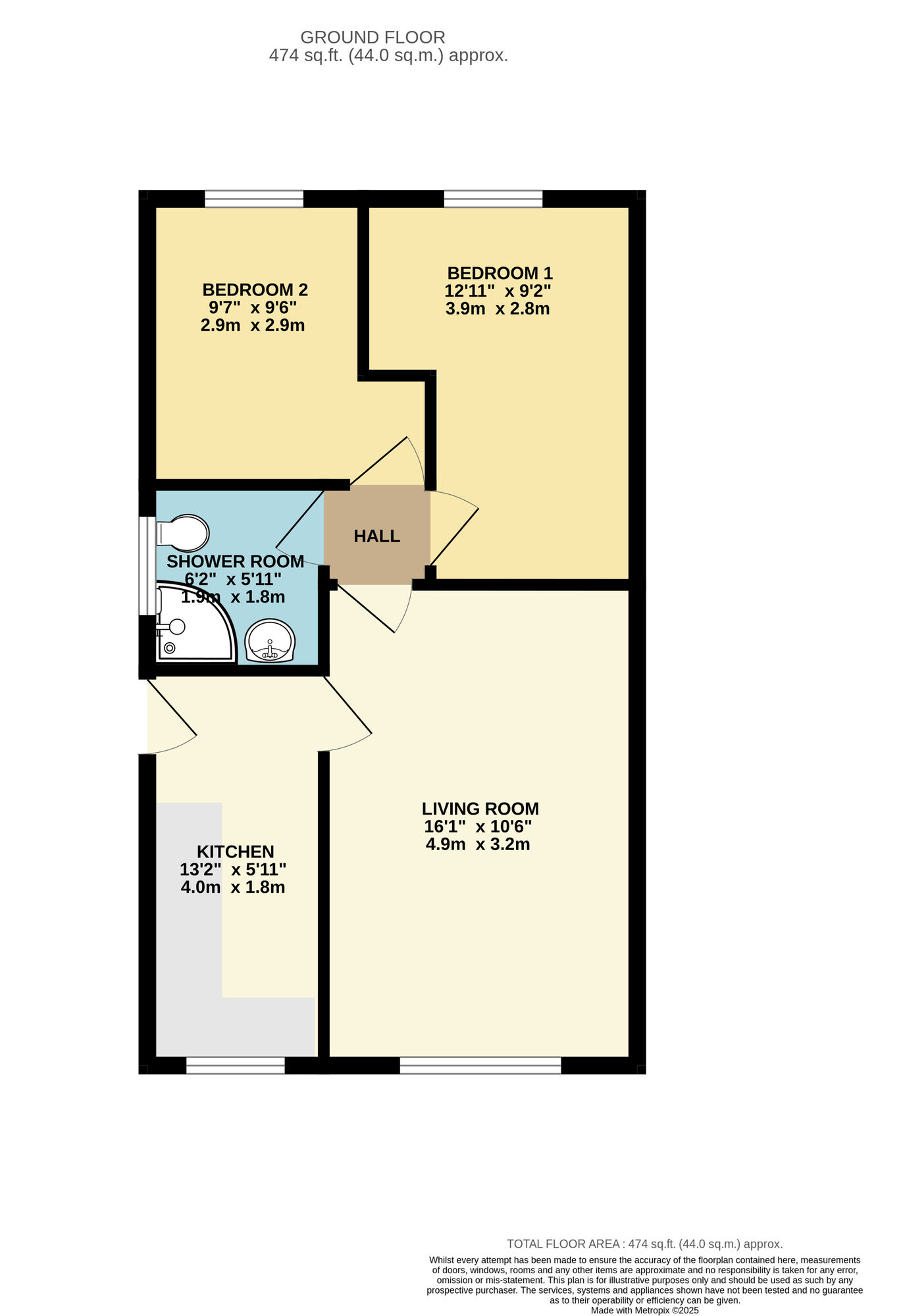 Floorplan of 2 bedroom Semi Detached Bungalow for sale, Chelsfield Way, Leeds, LS15