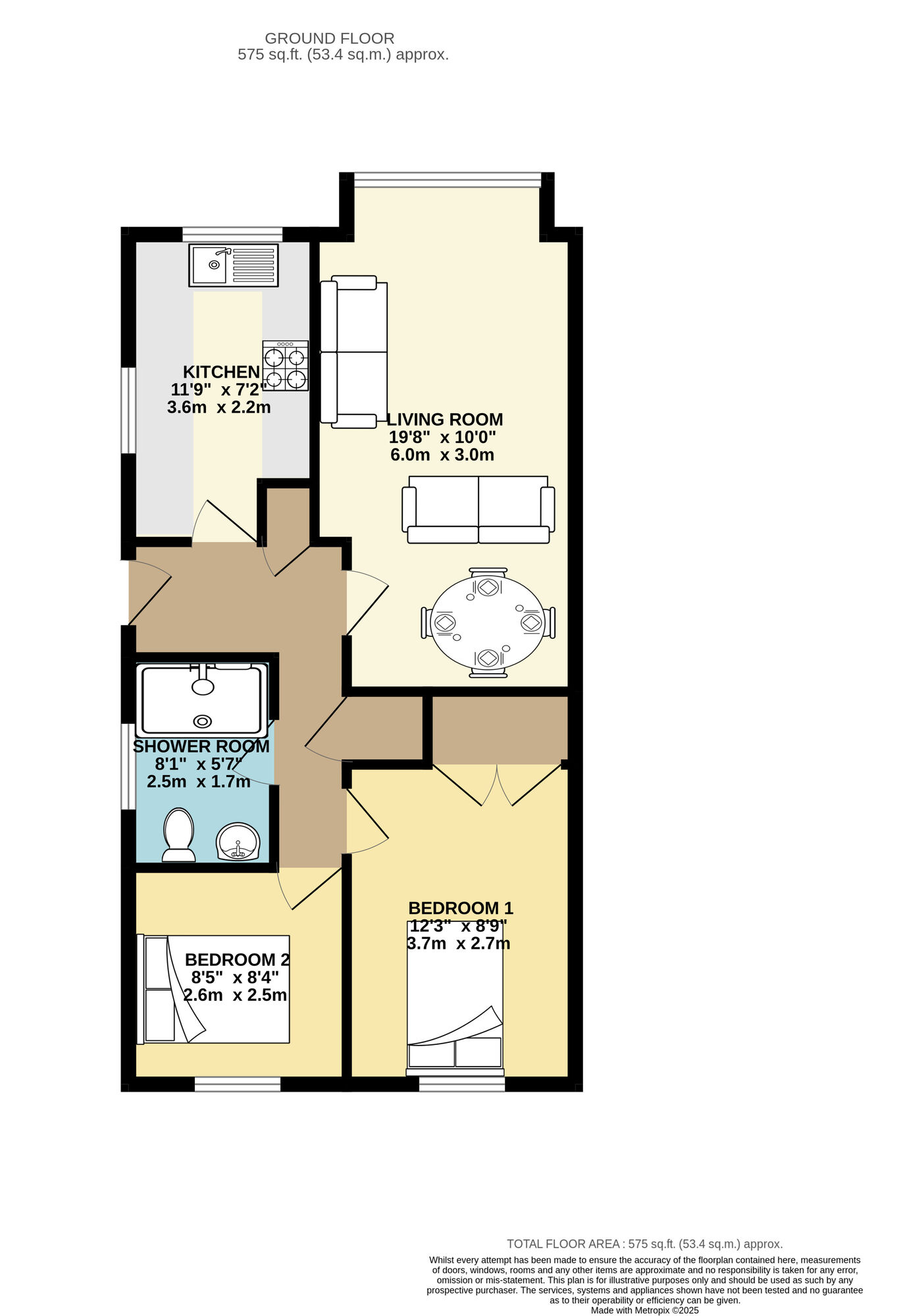 Floorplan of 2 bedroom Detached Bungalow for sale, Birchfields Rise, Leeds, LS14