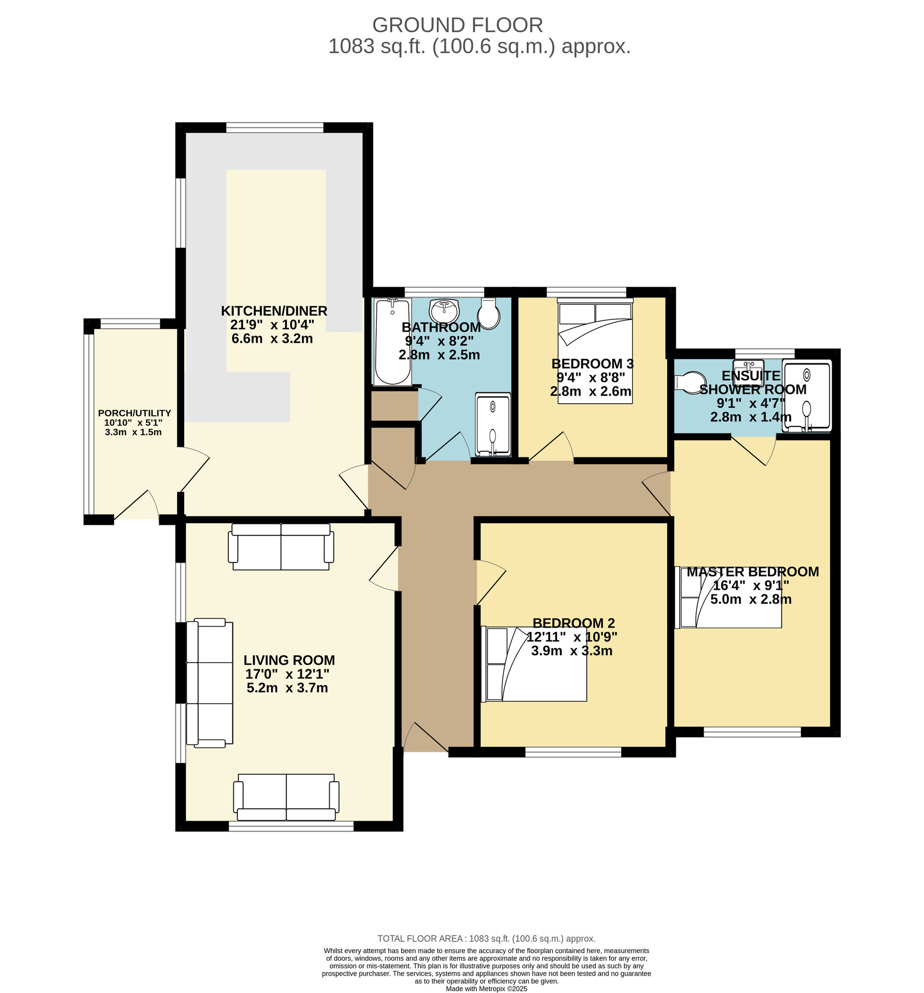 Floorplan of 3 bedroom Detached Bungalow for sale, Austhorpe Drive, Leeds, West Yorkshire, LS15