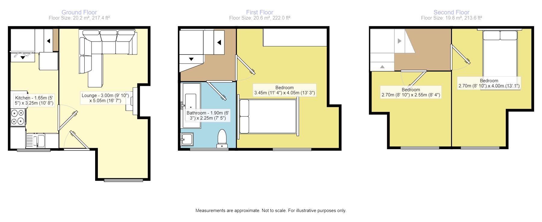 Floorplan of 3 bedroom Mid Terrace House to rent, St. Hildas Avenue, Leeds, West Yorkshire, LS9