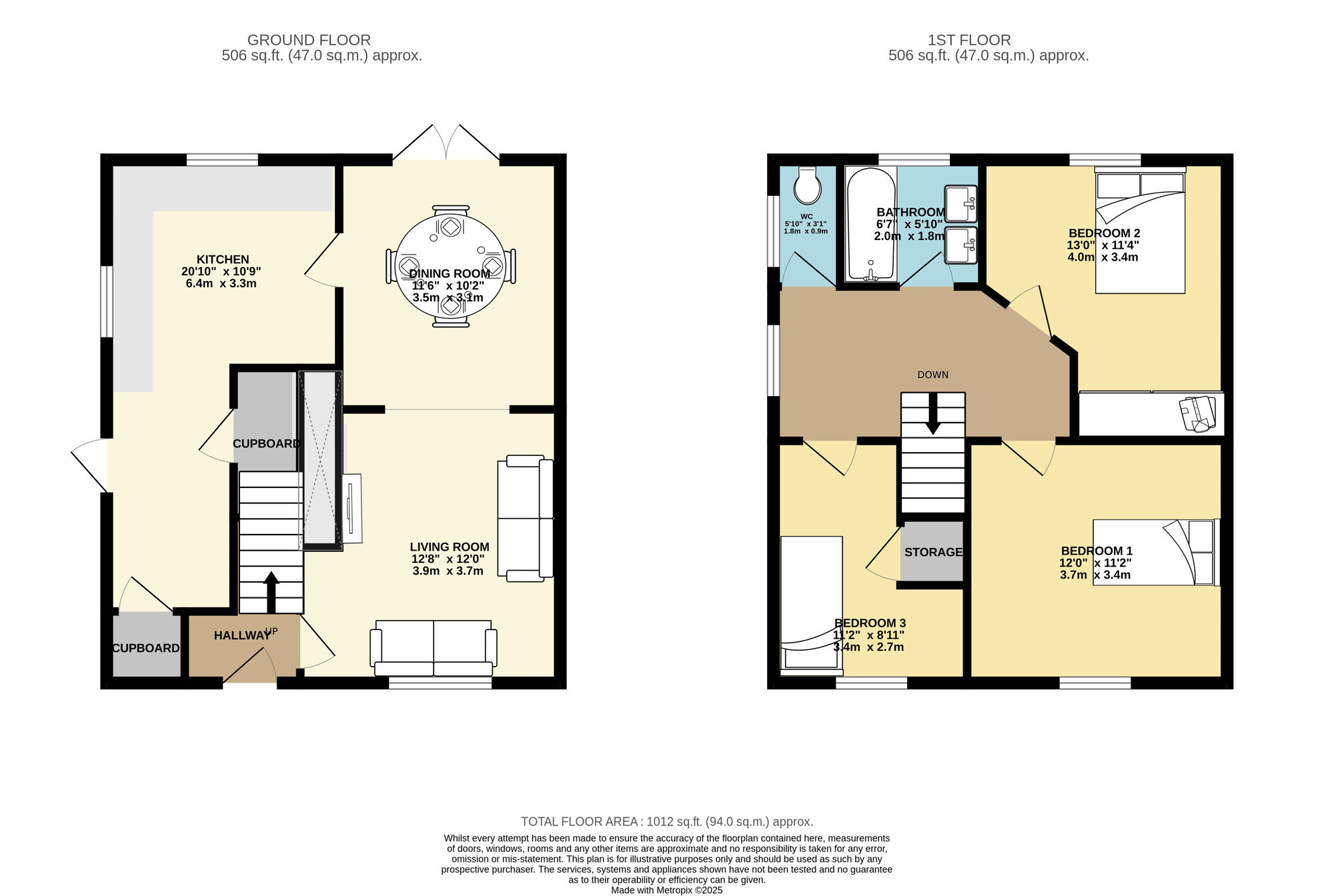 Floorplan of 3 bedroom Semi Detached House for sale, Ramshead Approach, Leeds, West Yorkshire, LS14