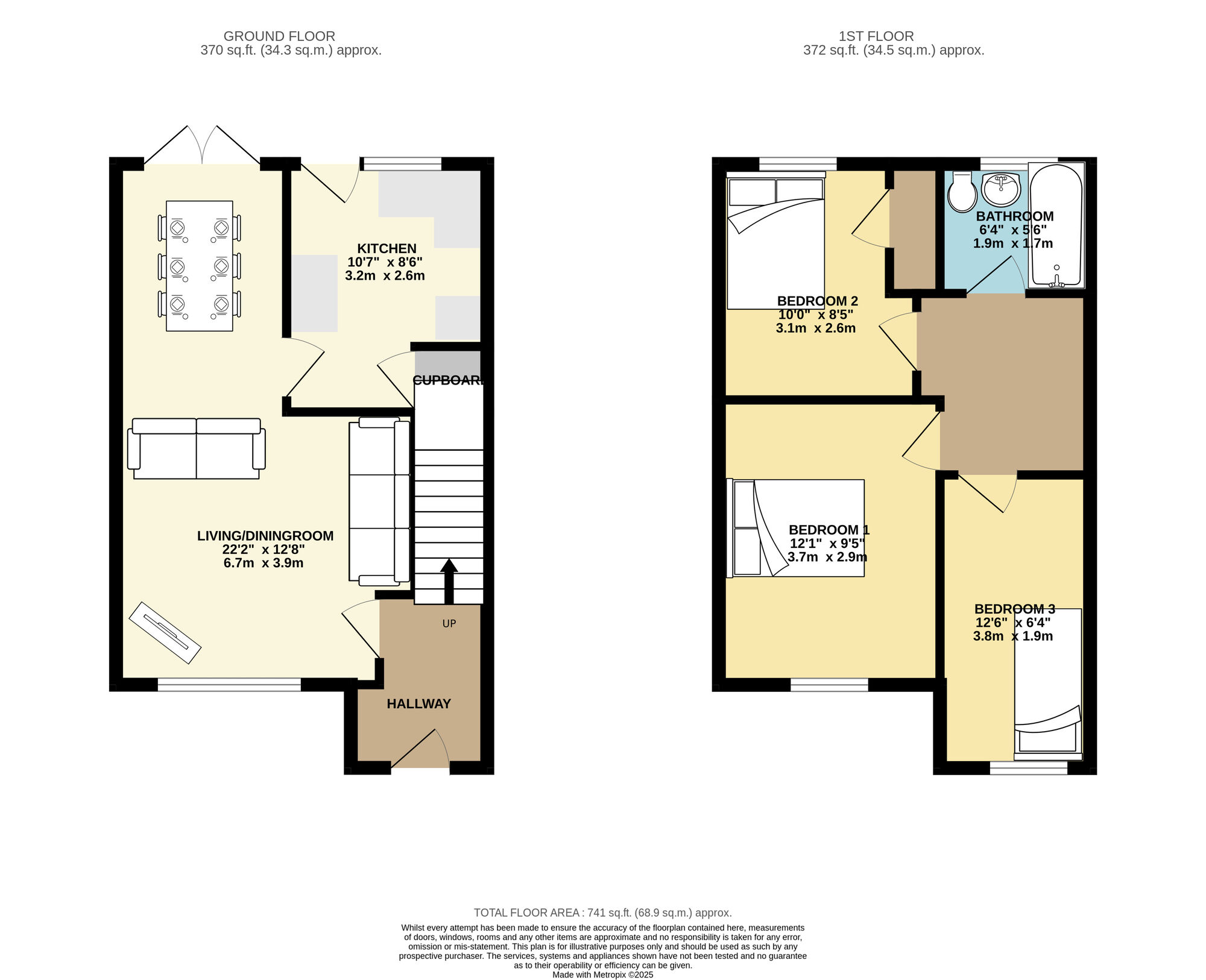 Floorplan of 3 bedroom Mid Terrace House for sale, Westwinn View, Leeds, West Yorkshire, LS14