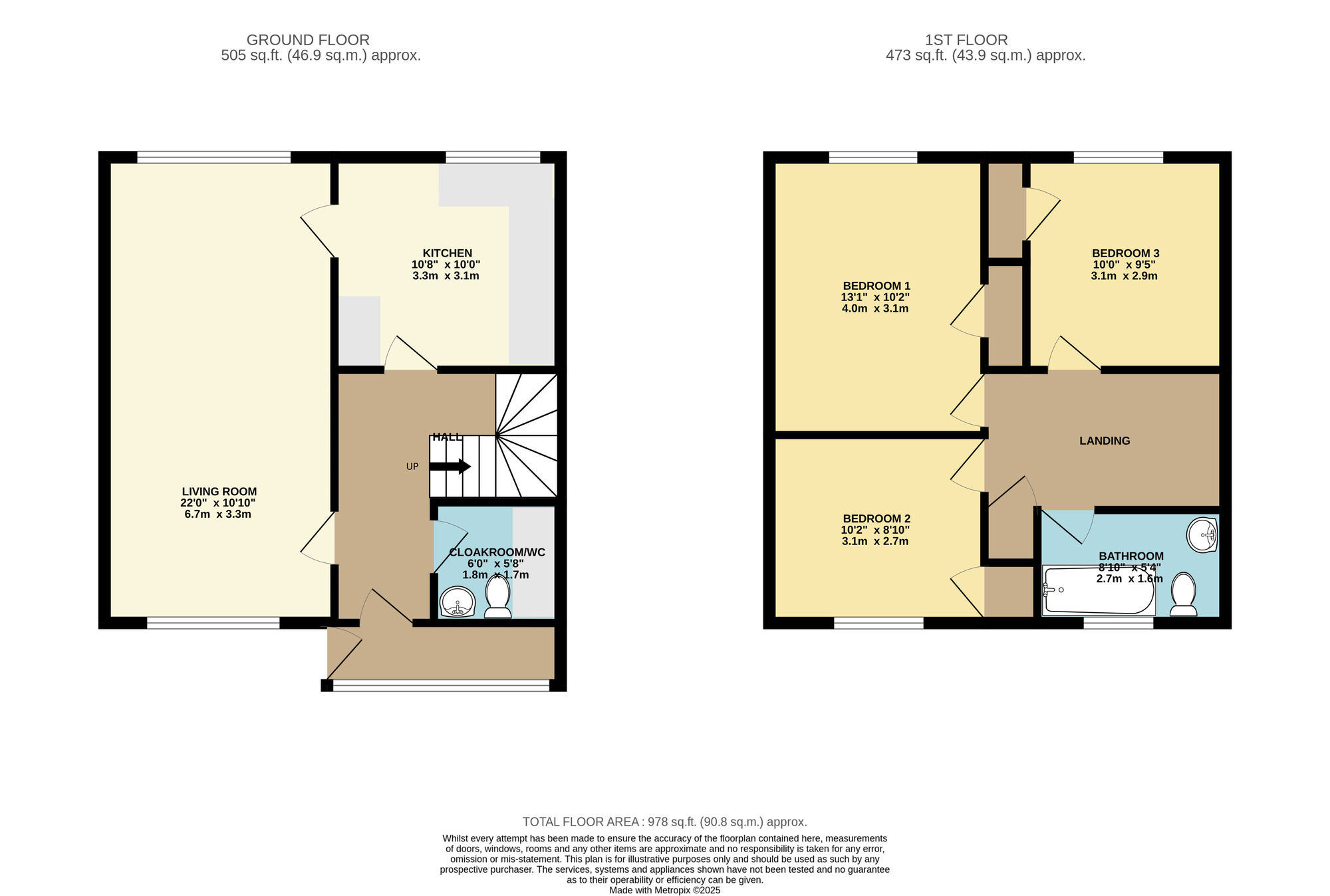 Floorplan of 3 bedroom End Terrace House for sale, Naburn Chase, Leeds, West Yorkshire, LS14