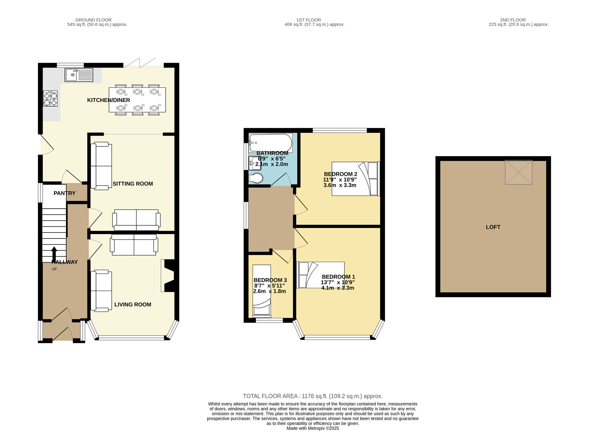 Floorplan of 3 bedroom Semi Detached House for sale, Willans Avenue, Rothwell, West Yorkshire, LS26