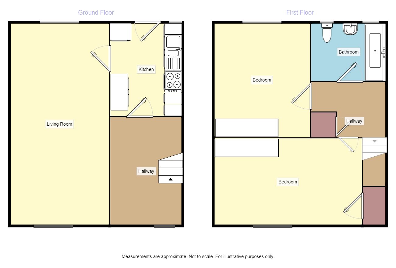 Floorplan of 2 bedroom End Terrace House for sale, Naburn Walk, Leeds, LS14