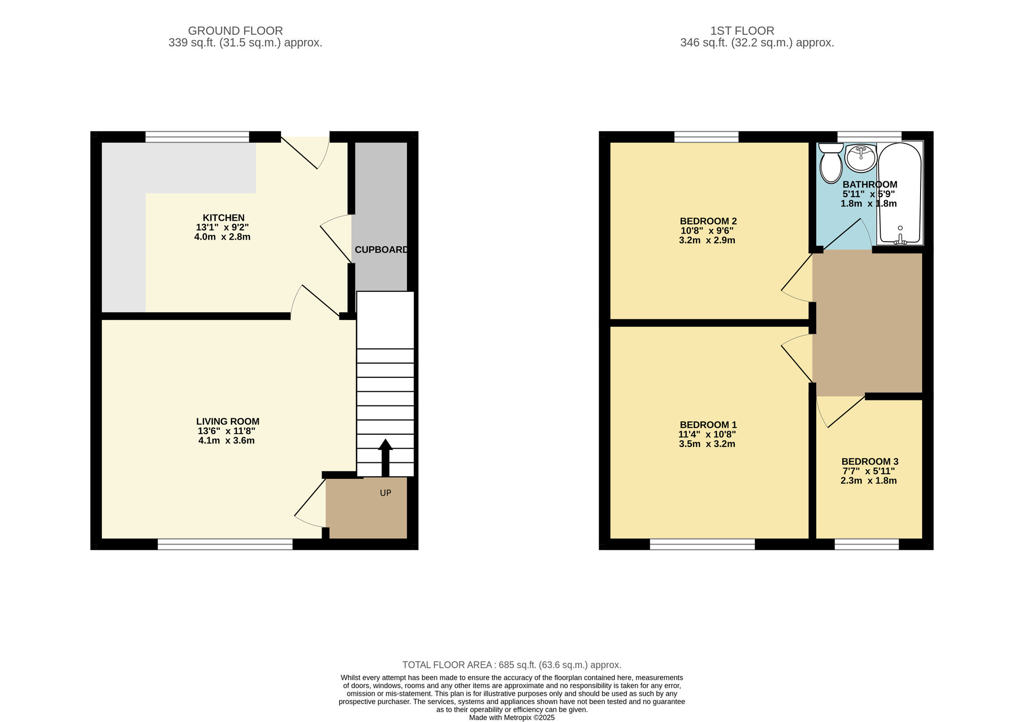 Floorplan of 3 bedroom Mid Terrace House for sale, Dawlish Road, Leeds, West Yorkshire, LS9