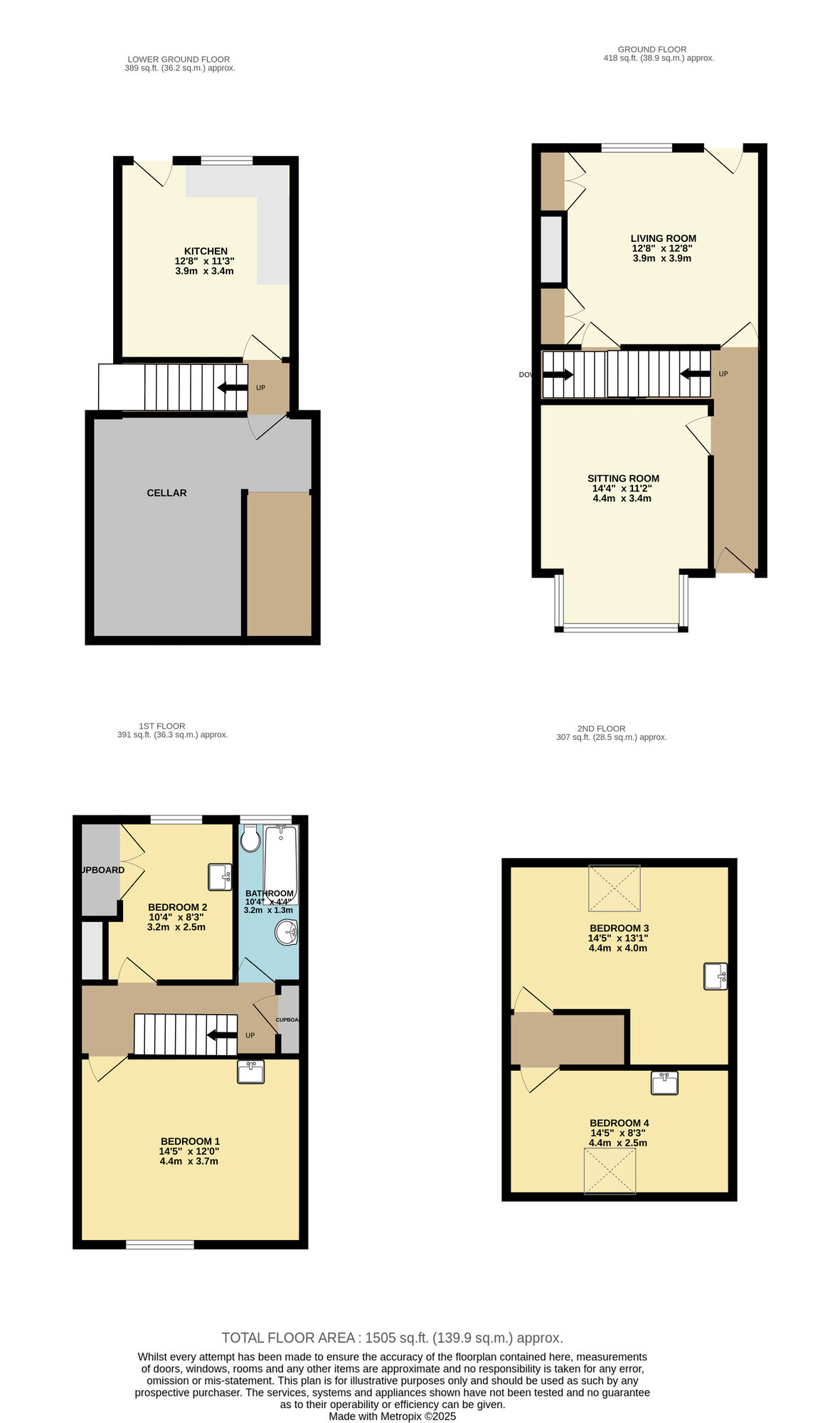 Floorplan of 4 bedroom Mid Terrace House for sale, Strathmore Drive, Leeds, West Yorkshire, LS9