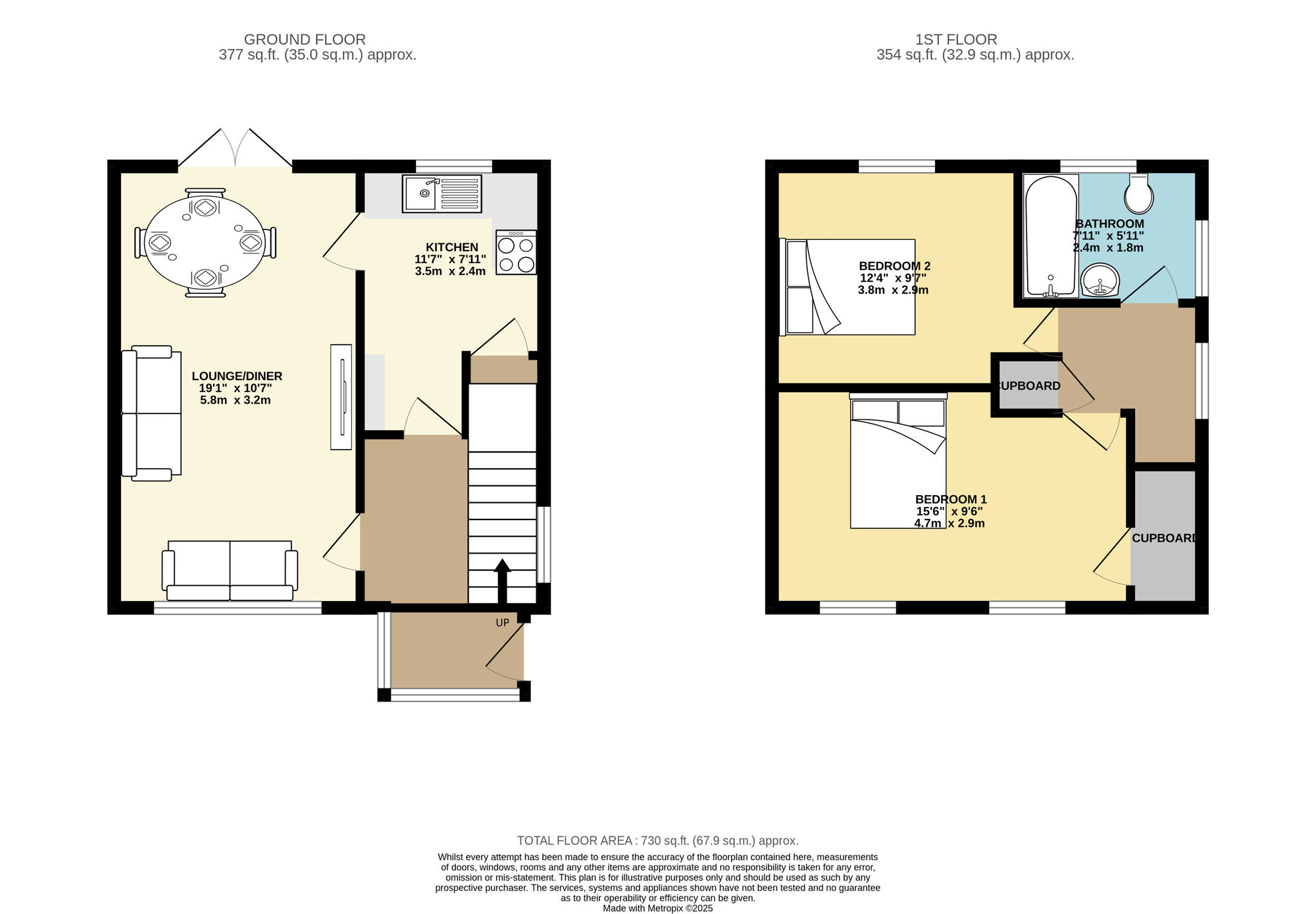 Floorplan of 2 bedroom Semi Detached House for sale, Swarcliffe Avenue, Leeds, West Yorkshire, LS14