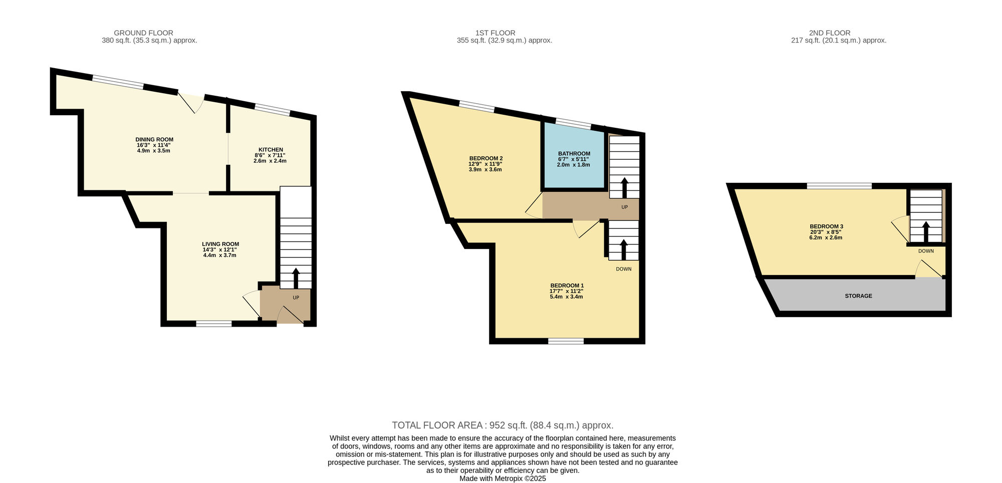 Floorplan of 3 bedroom End Terrace House for sale, Dent Street, Leeds, West Yorkshire, LS9