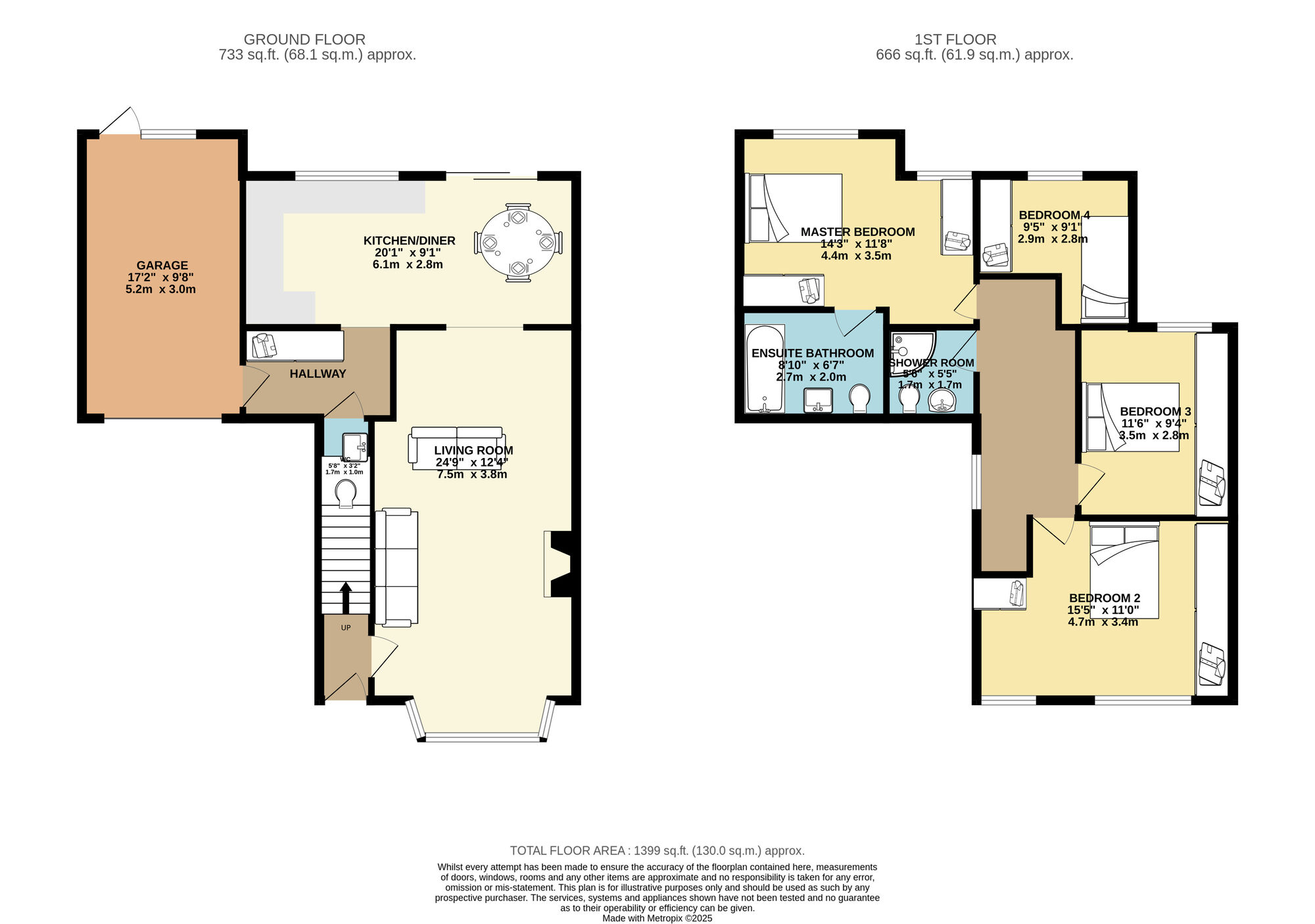 Floorplan of 4 bedroom Semi Detached House for sale, Lynnfield Gardens, Scholes, West Yorkshire, LS15