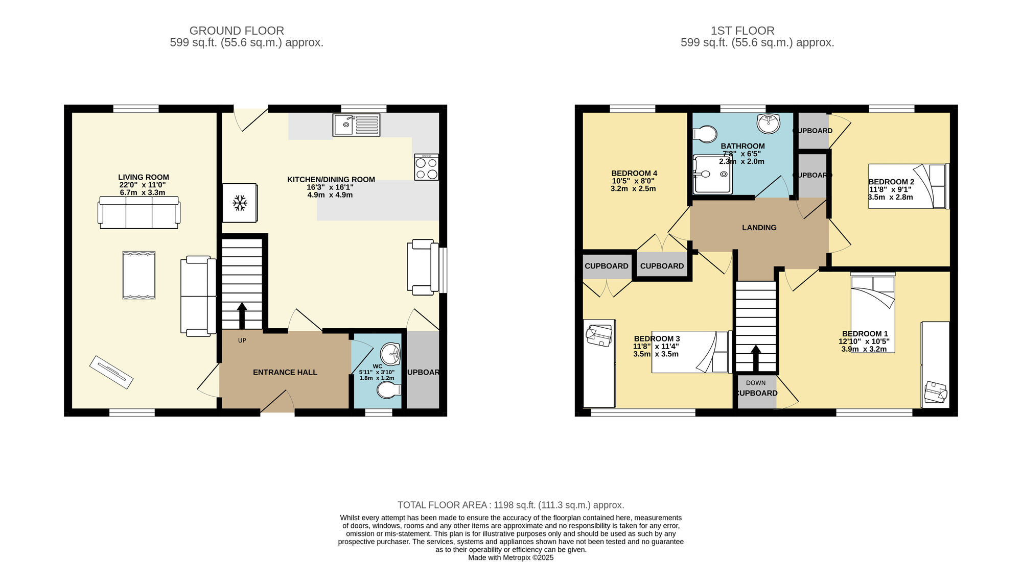 Floorplan of 4 bedroom End Terrace House for sale, Stanks Drive, Leeds, West Yorkshire, LS14