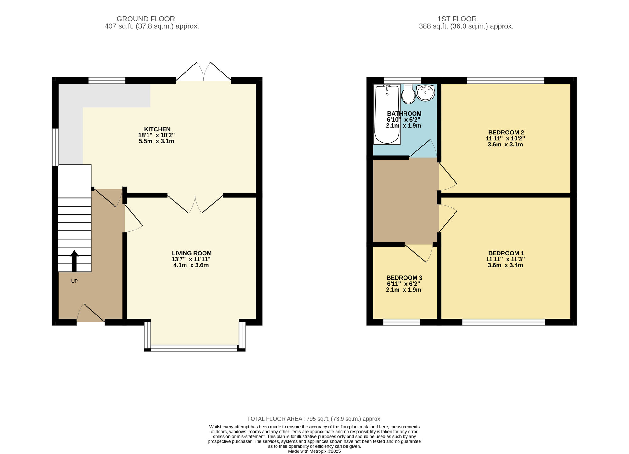 Floorplan of 3 bedroom Semi Detached House for sale, Brander Road, Leeds, West Yorkshire, LS9