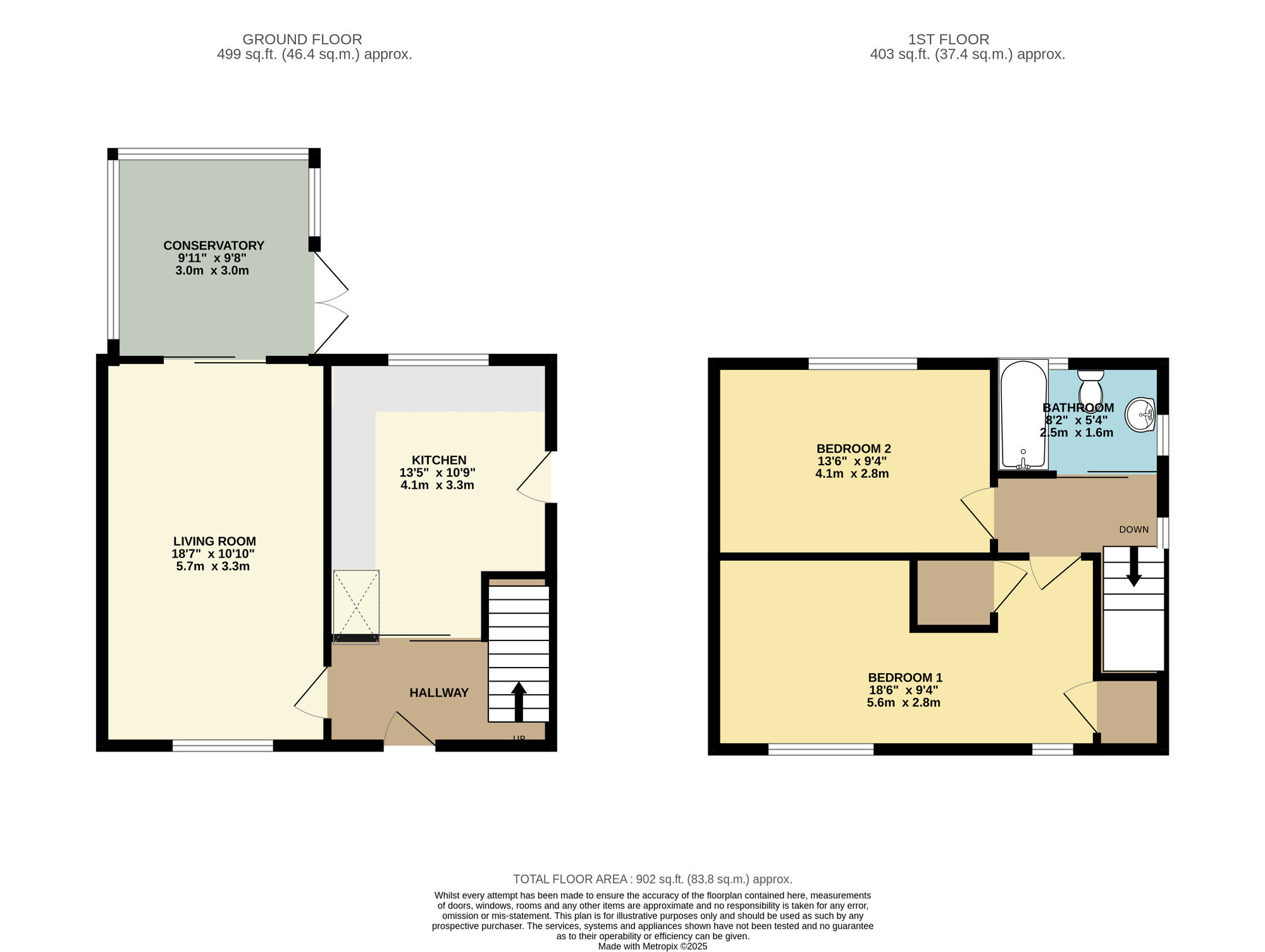 Floorplan of 2 bedroom Semi Detached House for sale, Southwood Road, Leeds, West Yorkshire, LS14