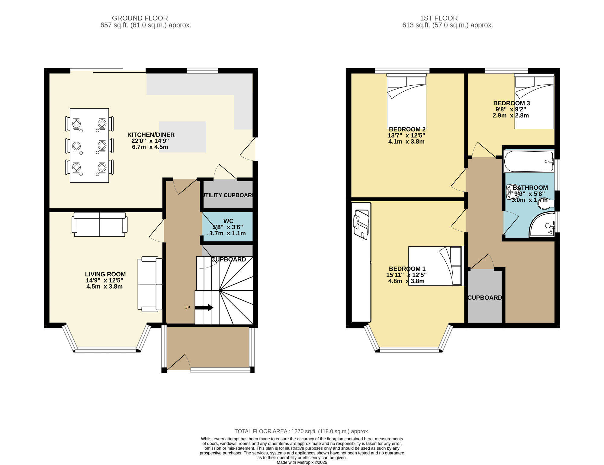 Floorplan of 3 bedroom Semi Detached House for sale, Kingsmead, Leeds, West Yorkshire, LS14