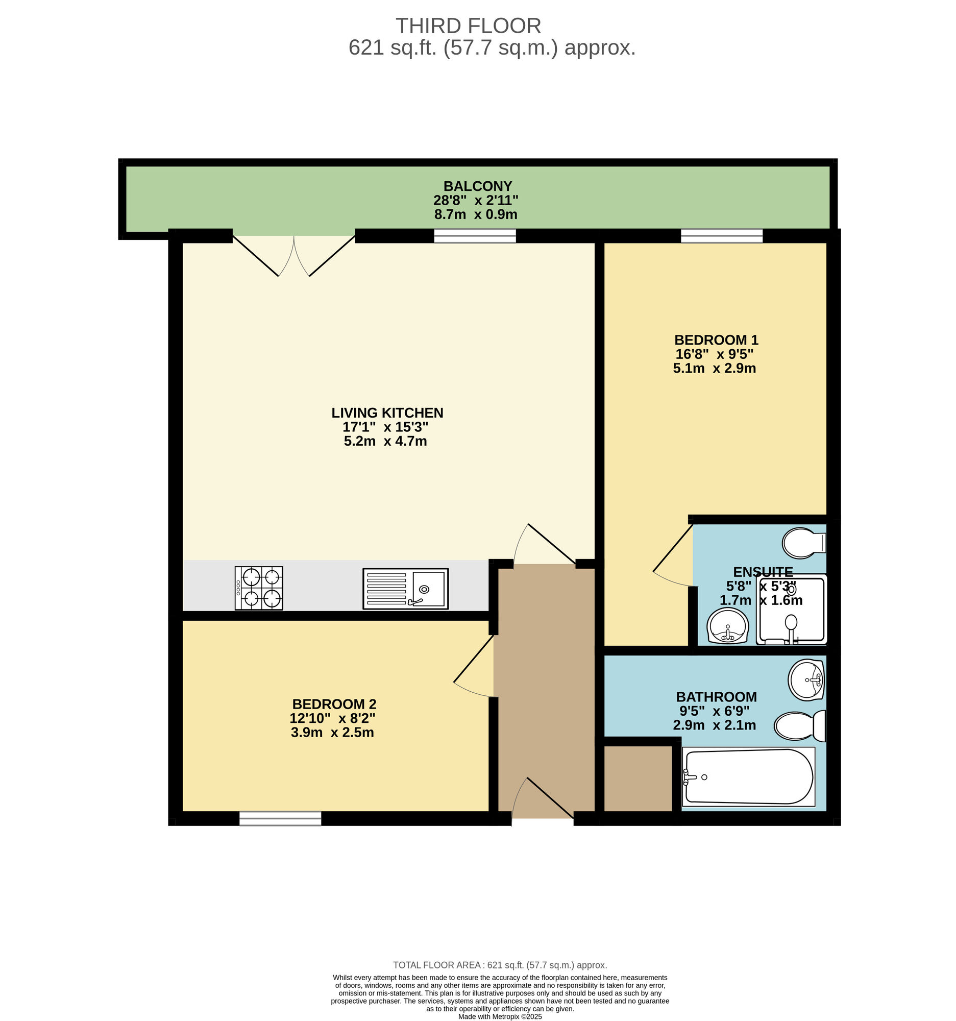 Floorplan of 2 bedroom  Flat for sale, York Place, Leeds, West Yorkshire, LS1