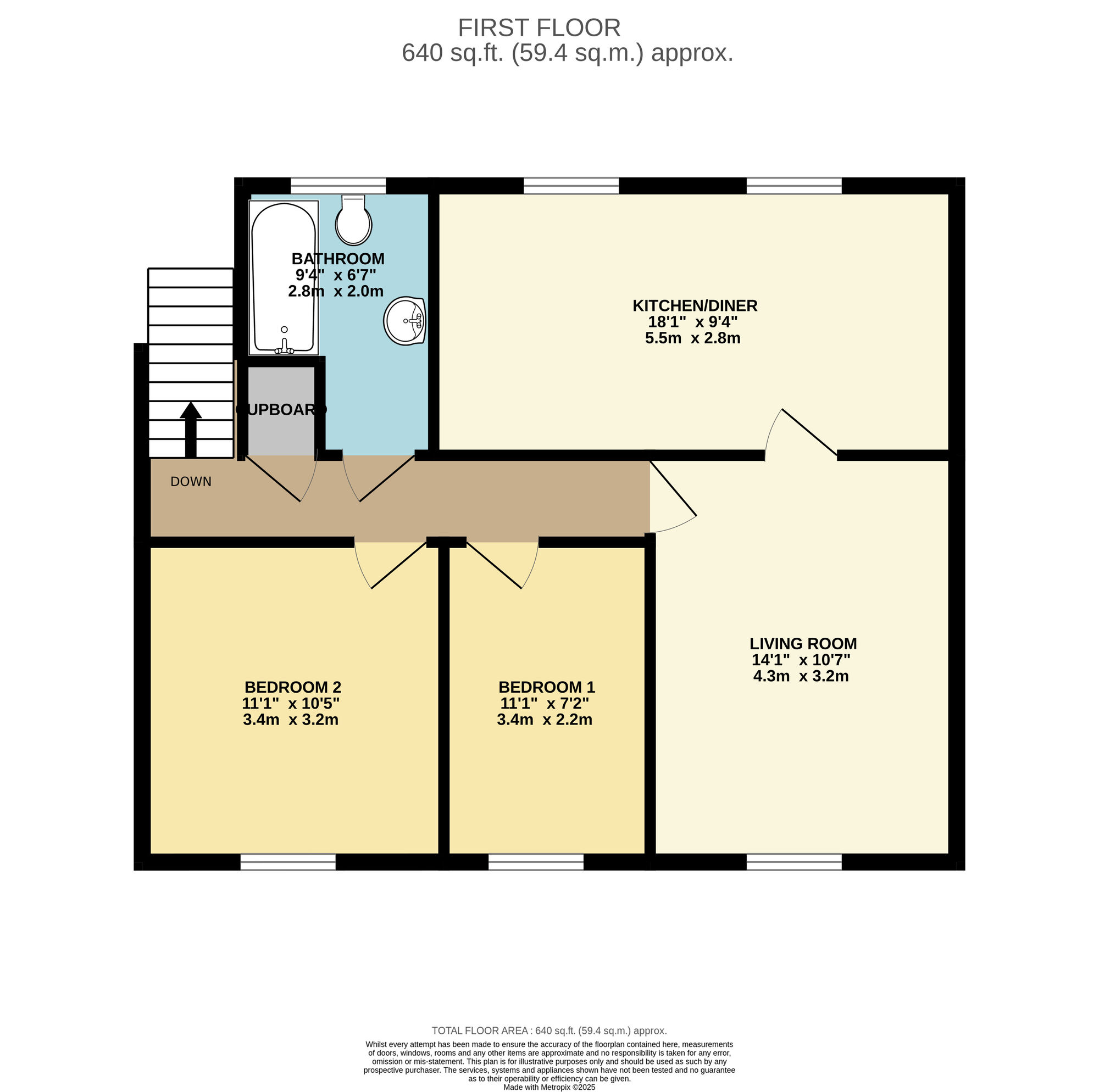 Floorplan of 2 bedroom  Flat for sale, Eltham Gardens, Leeds, West Yorkshire, LS6