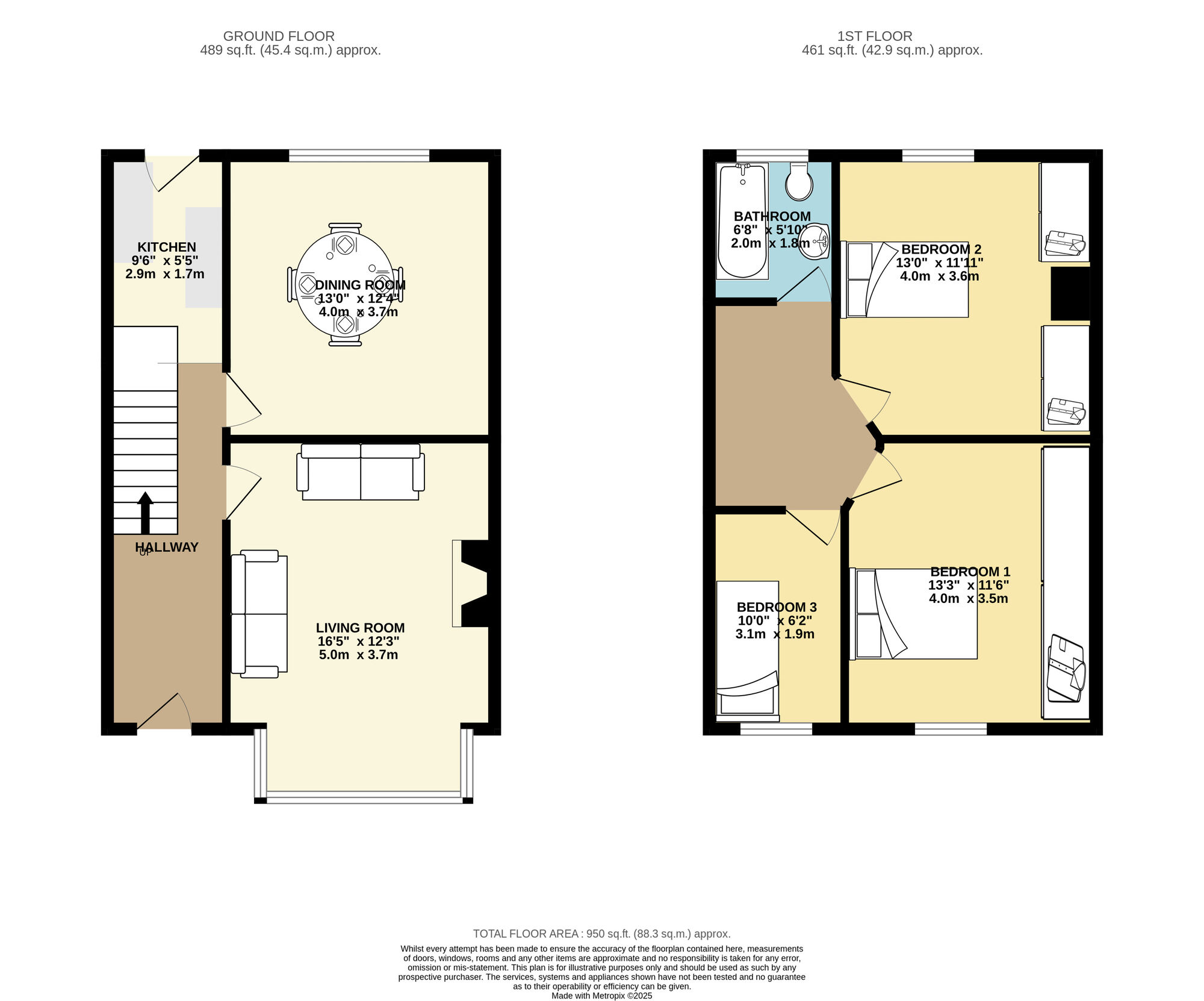 Floorplan of 3 bedroom Mid Terrace House for sale, Marshall Avenue, Leeds, West Yorkshire, LS15