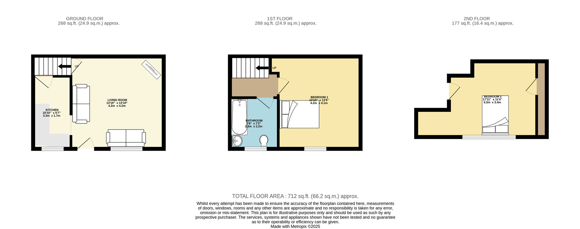 Floorplan of 2 bedroom Mid Terrace House for sale, Vinery Place, Leeds, West Yorkshire, LS9
