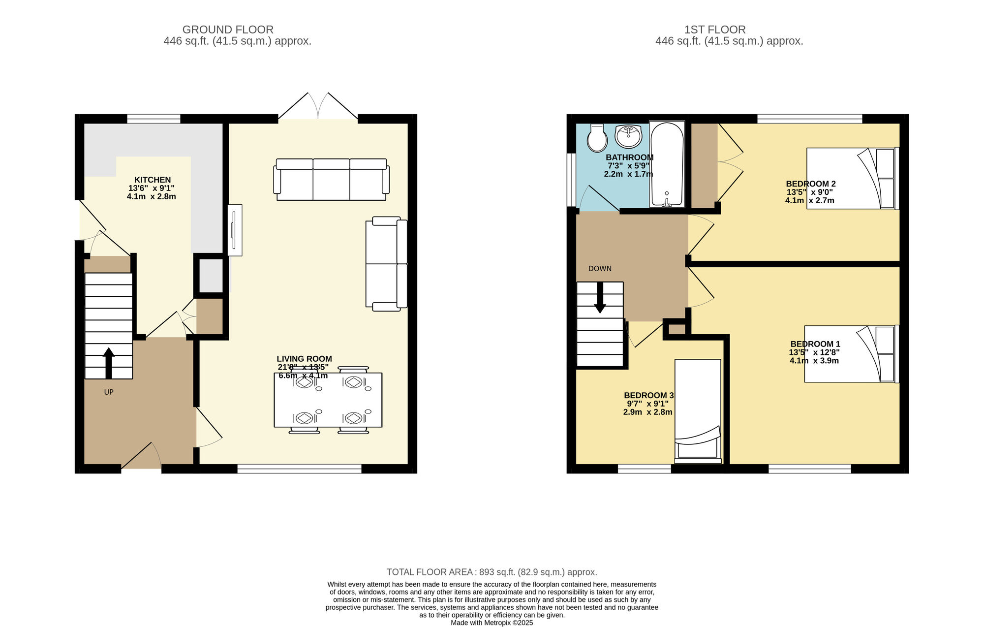 Floorplan of 3 bedroom Semi Detached House for sale, Brooklands Avenue, Leeds, West Yorkshire, LS14