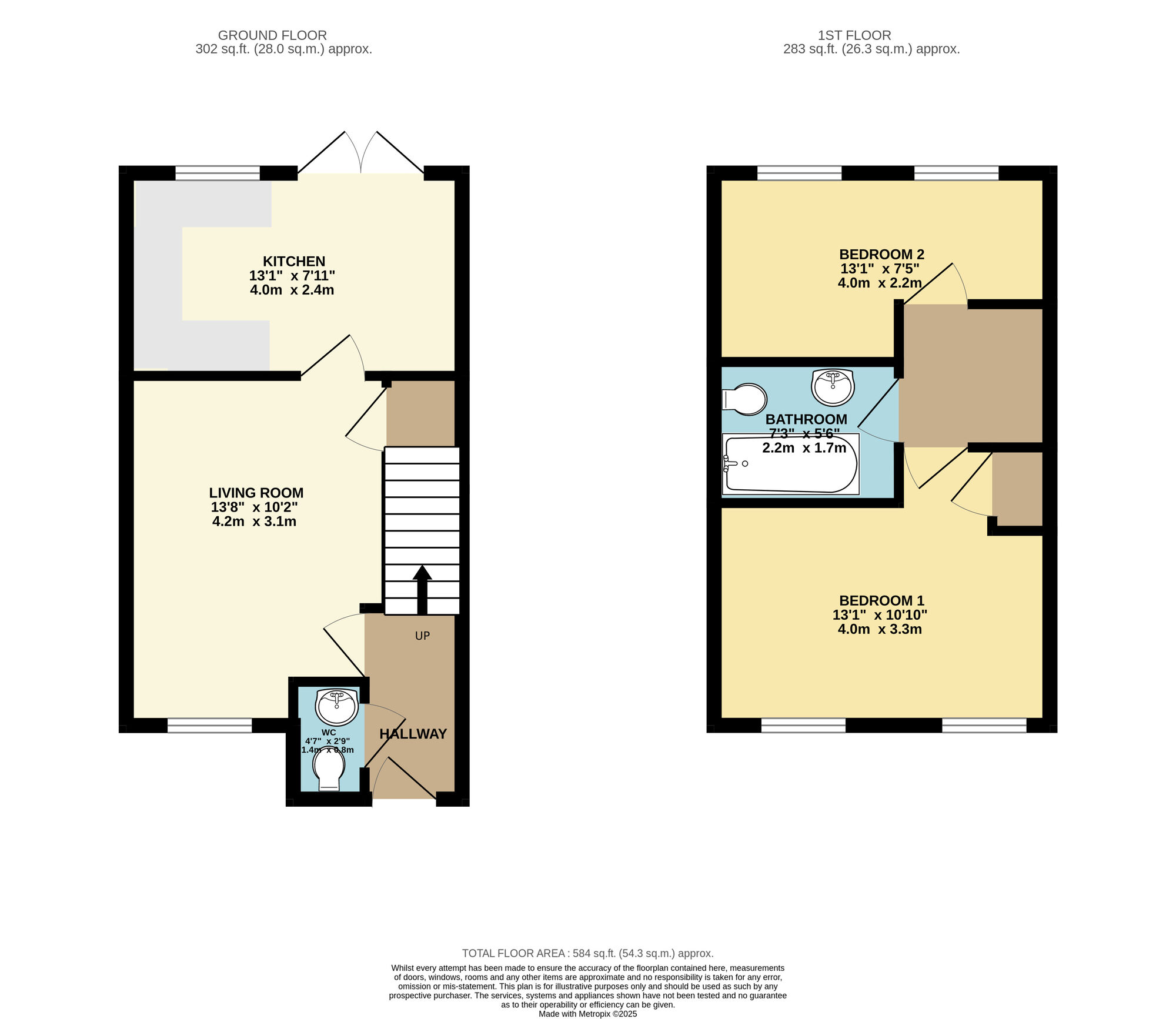 Floorplan of 2 bedroom End Terrace House for sale, St. Benedict Mews, Leeds, LS14