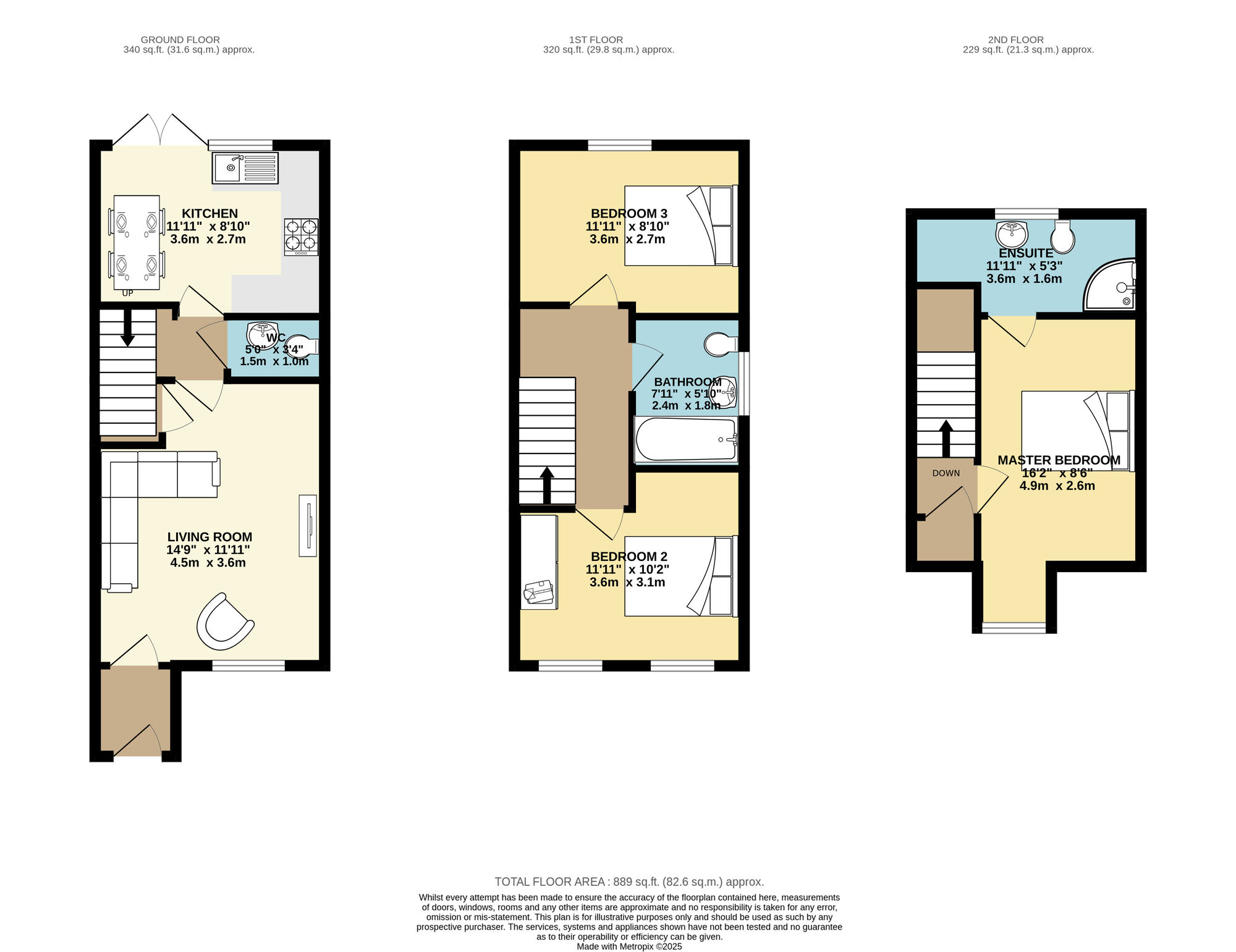 Floorplan of 3 bedroom Semi Detached House for sale, Aspen Way, Whinmoor, West Yorkshire, LS14