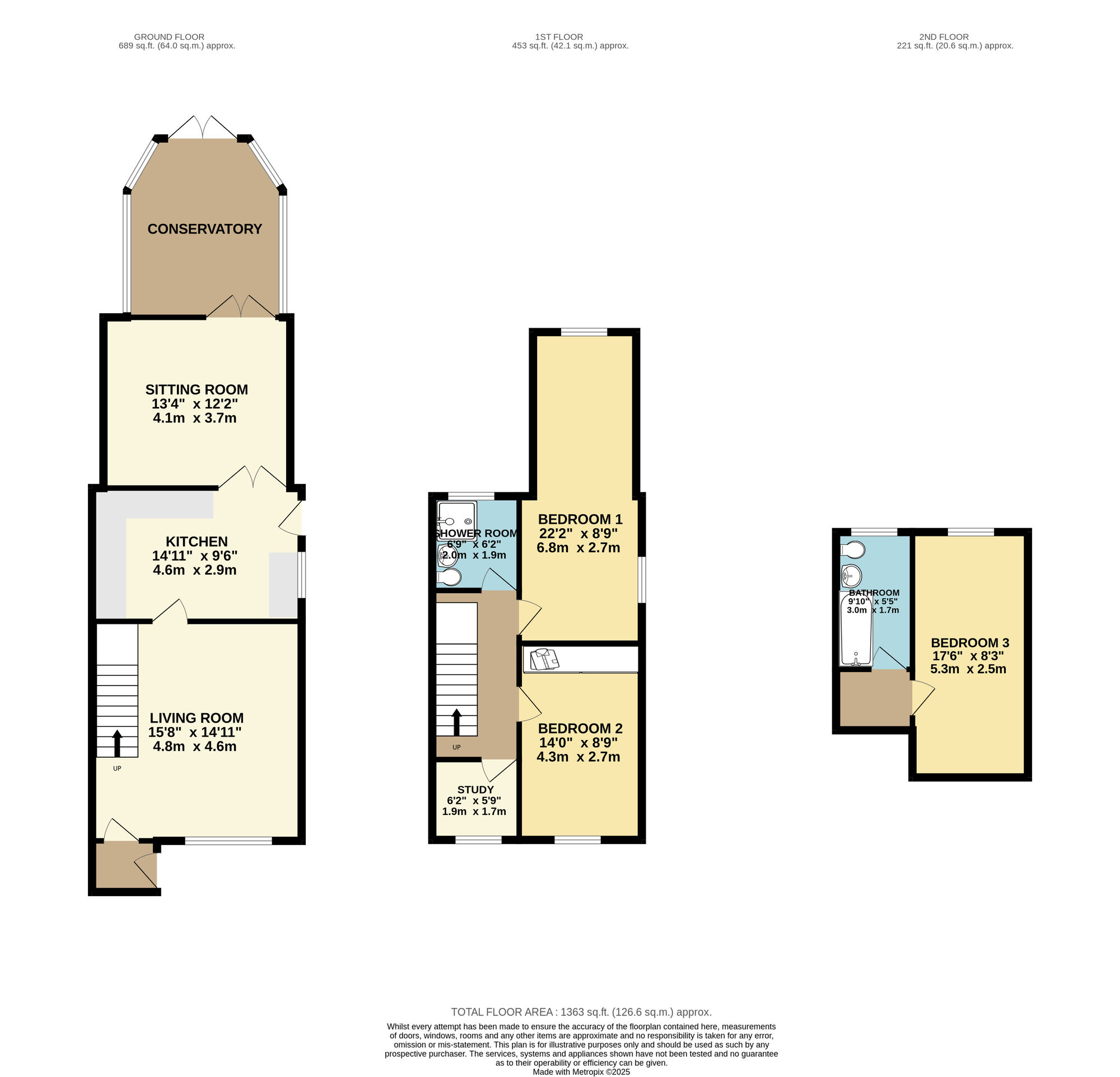 Floorplan of 3 bedroom End Terrace House for sale, Hovingham Avenue, Leeds, West Yorkshire, LS8