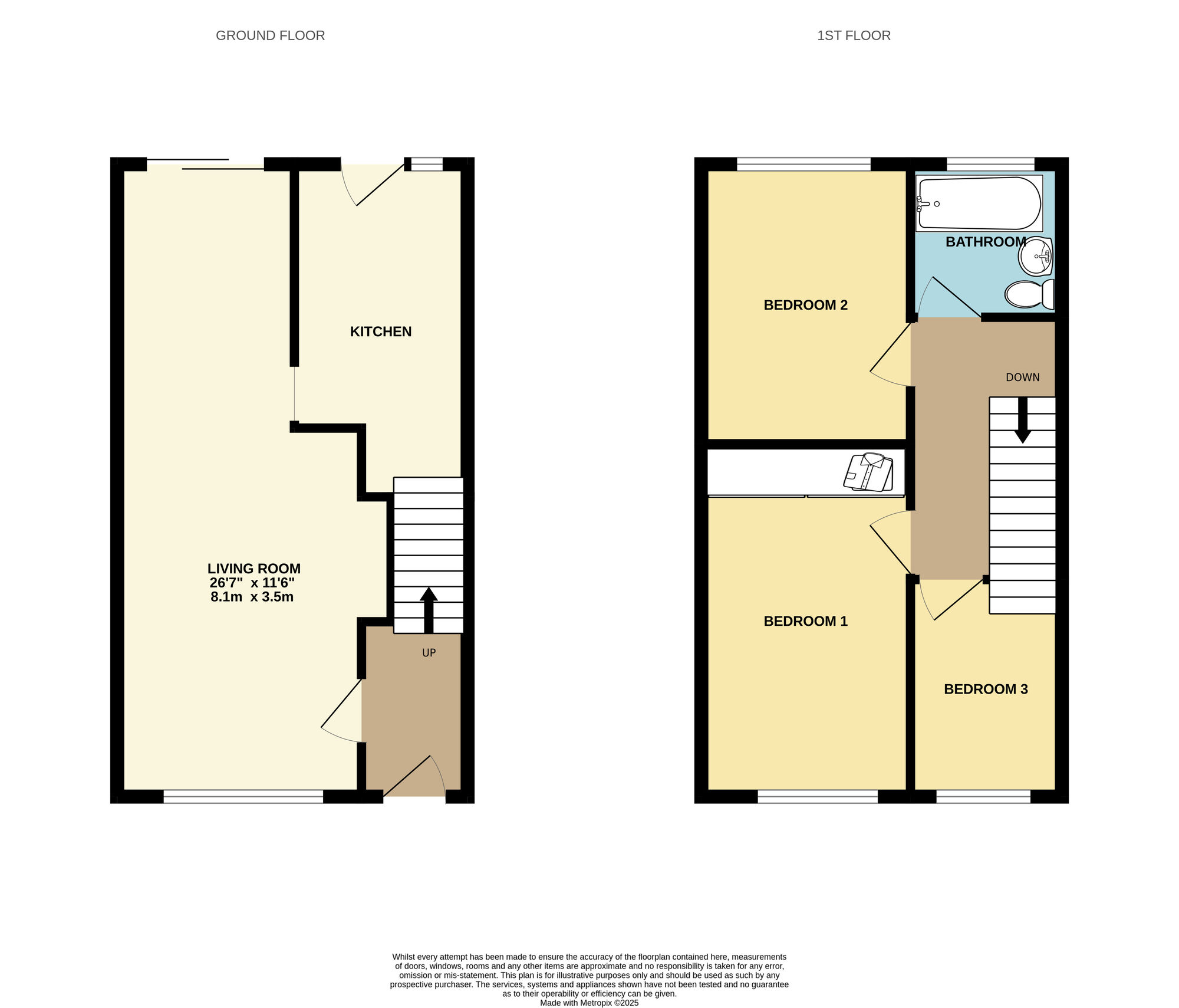 Floorplan of 3 bedroom Mid Terrace House for sale, Ramshead Crescent, Leeds, LS14