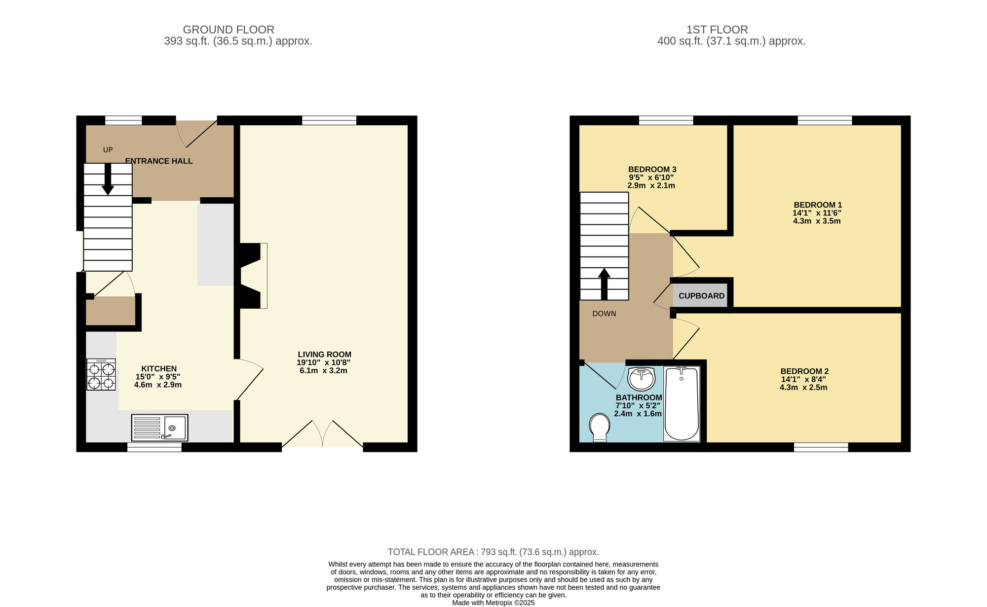 Floorplan of 3 bedroom Semi Detached House to rent, Monkswood Avenue, Leeds, West Yorkshire, LS14