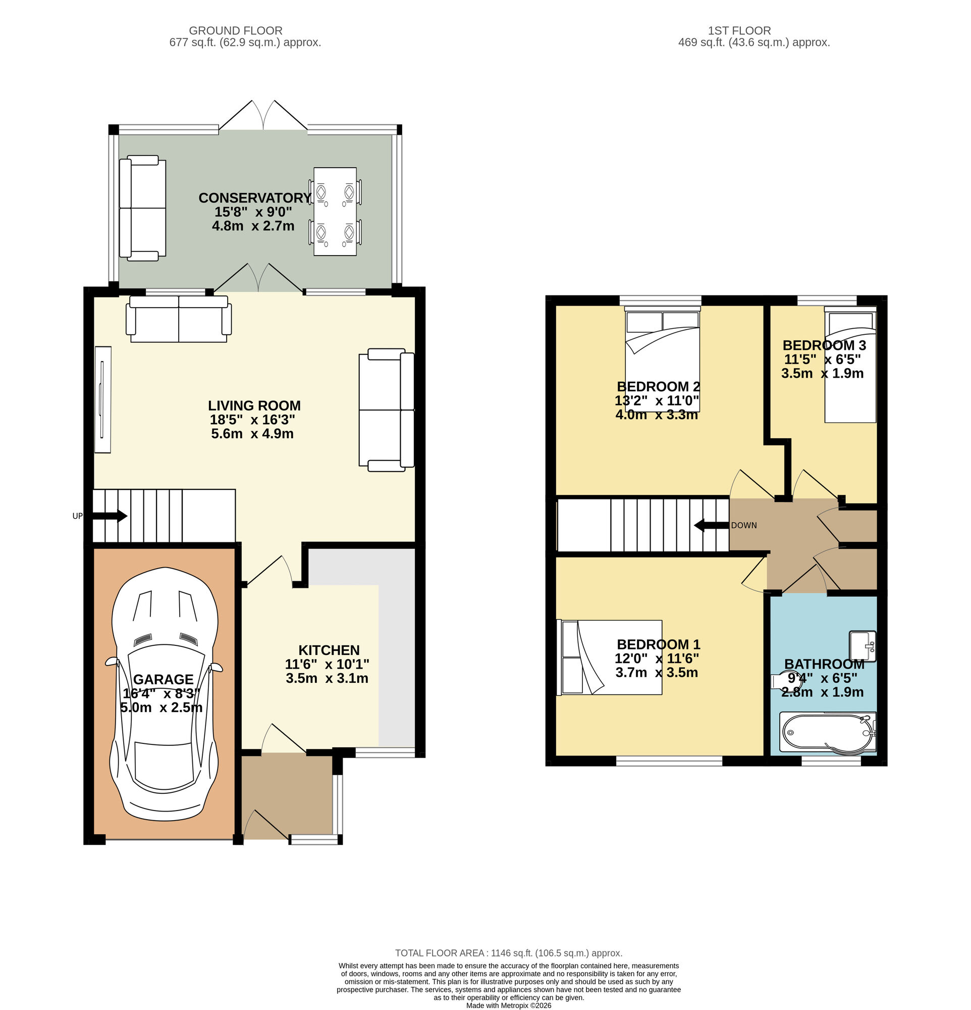 Floorplan of 3 bedroom Mid Terrace House for sale, Litton Way, Leeds, West Yorkshire, LS14