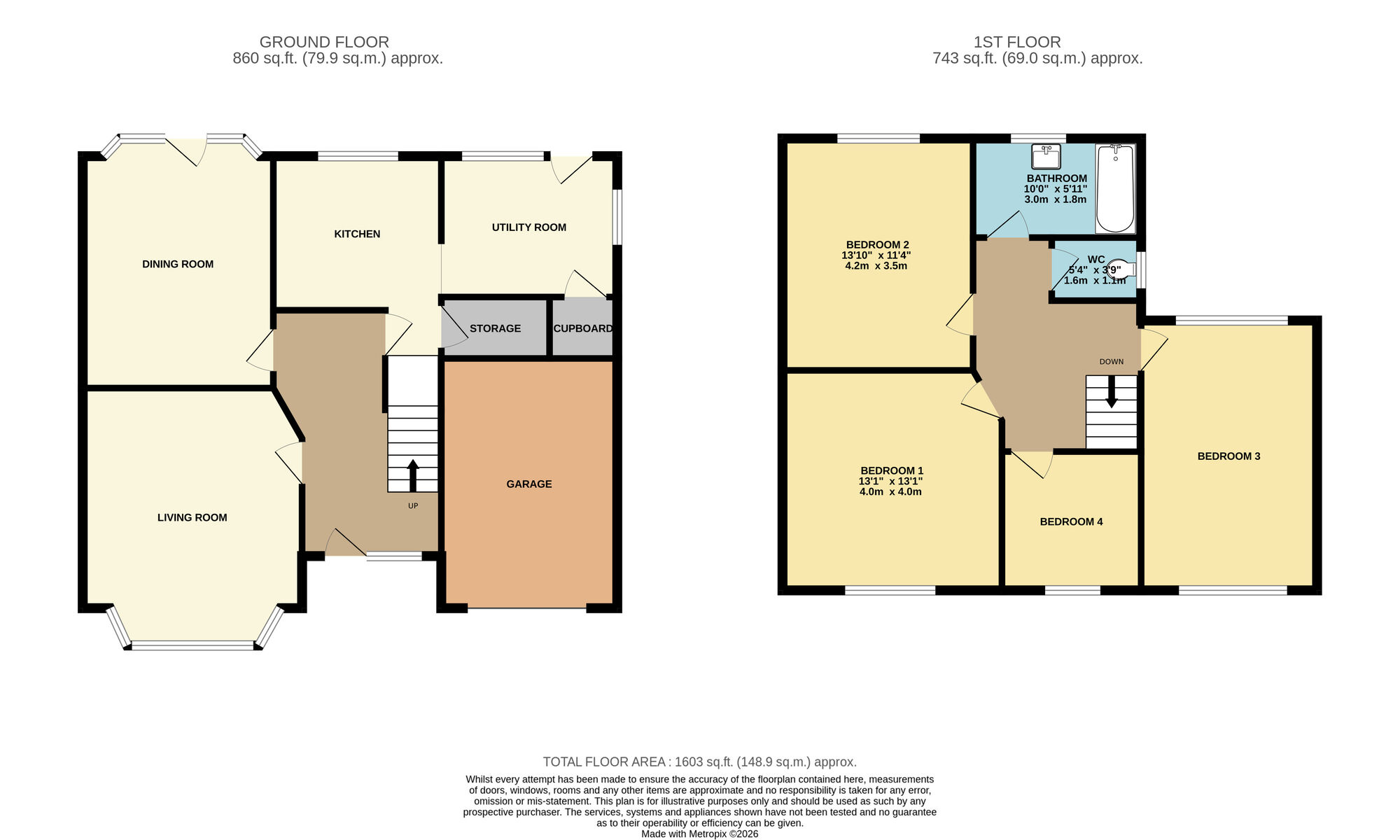 Floorplan of 4 bedroom Detached House for sale, Wayside Mount, Scarcroft, West Yorkshire, LS14