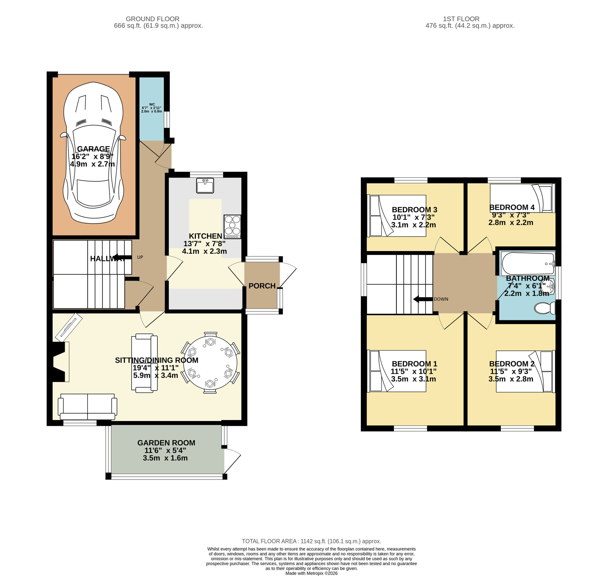 Floorplan of 4 bedroom Detached House for sale, Farnham Croft, Leeds, West Yorkshire, LS14