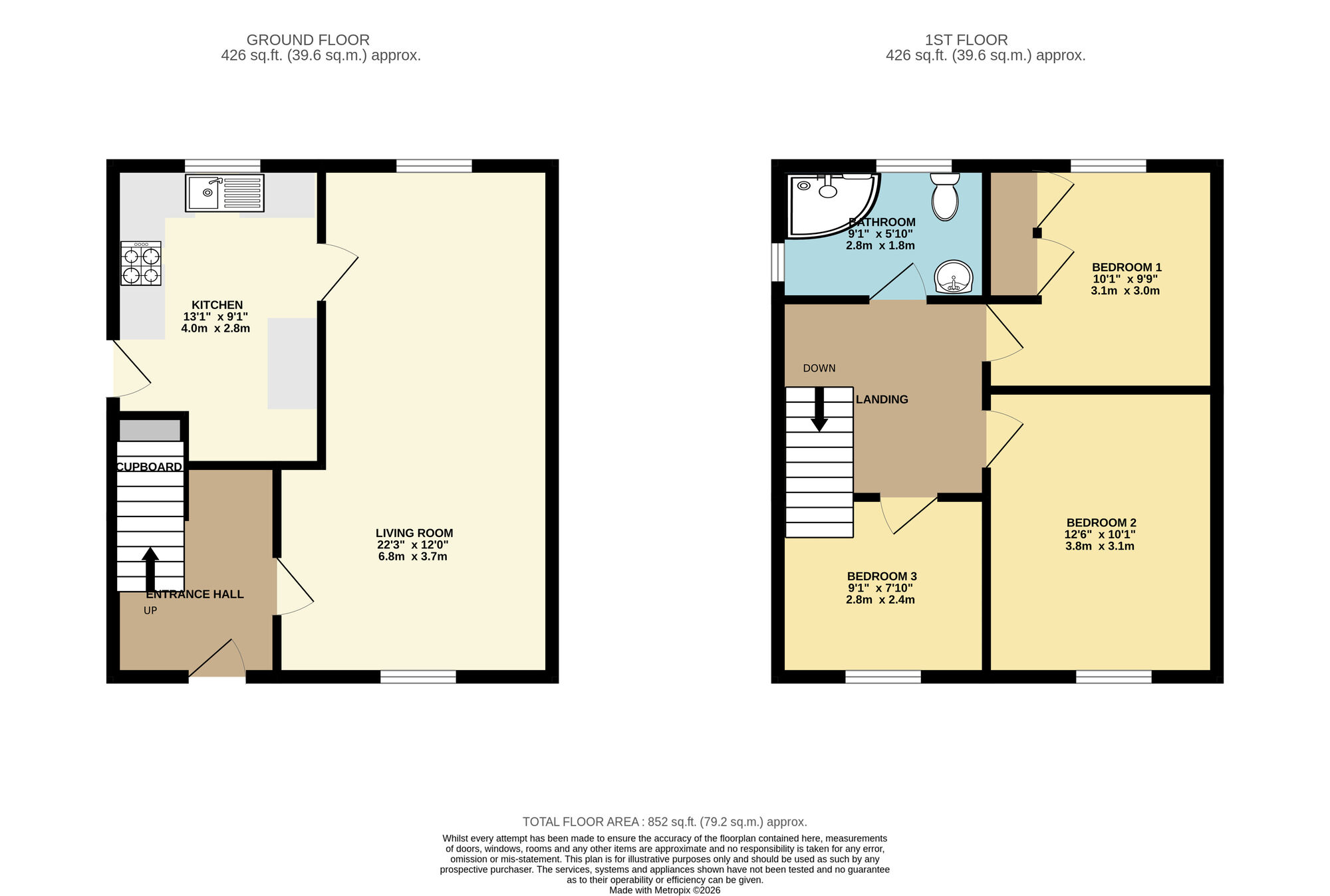 Floorplan of 3 bedroom Semi Detached House to rent, Swarcliffe Road, Leeds, West Yorkshire, LS14