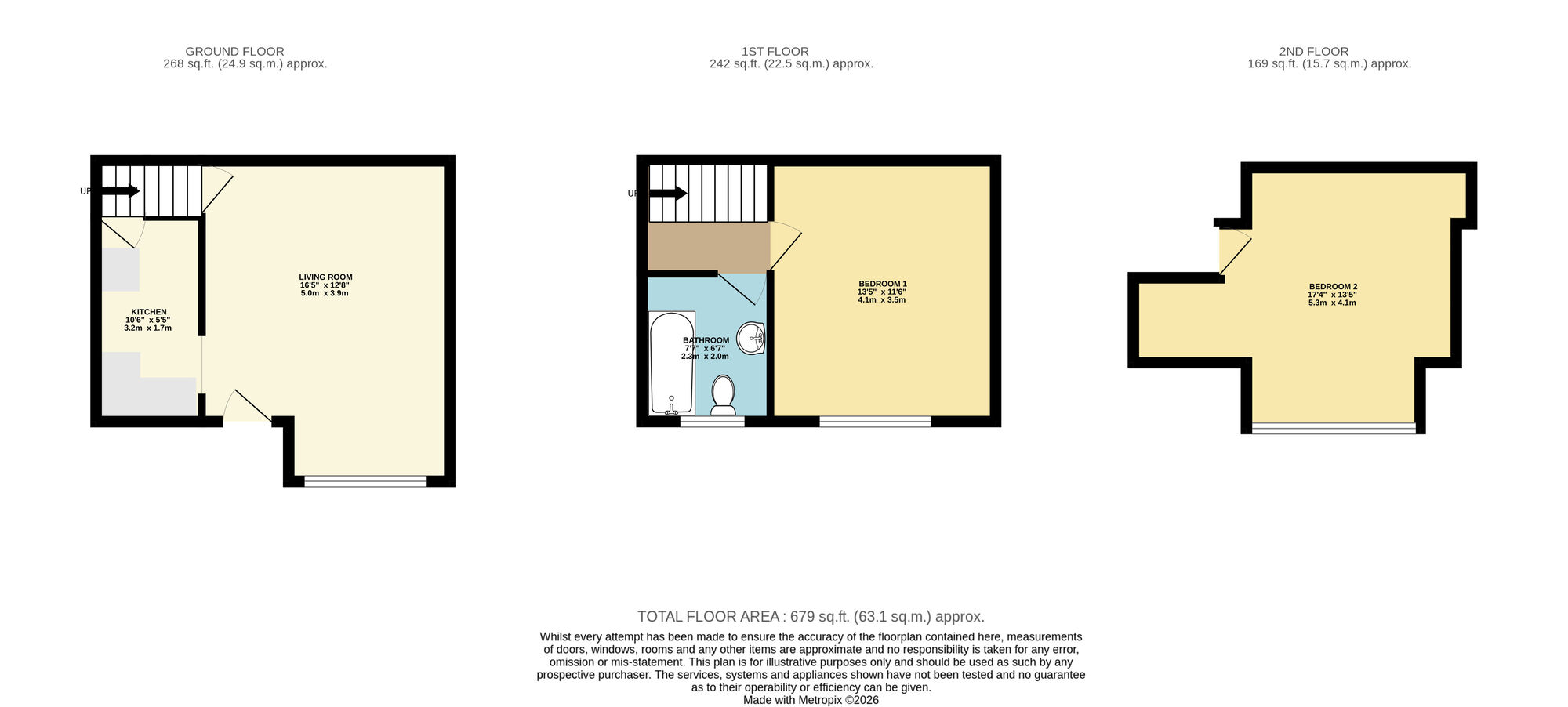 Floorplan of 2 bedroom Mid Terrace House for sale, Vinery Terrace, Leeds, West Yorkshire, LS9