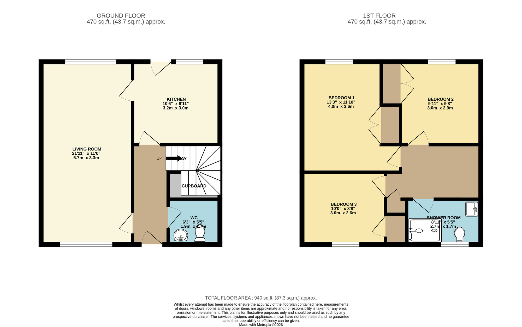 Floorplan of 3 bedroom Mid Terrace House for sale, Sherburn Approach, Leeds, West Yorkshire, LS14