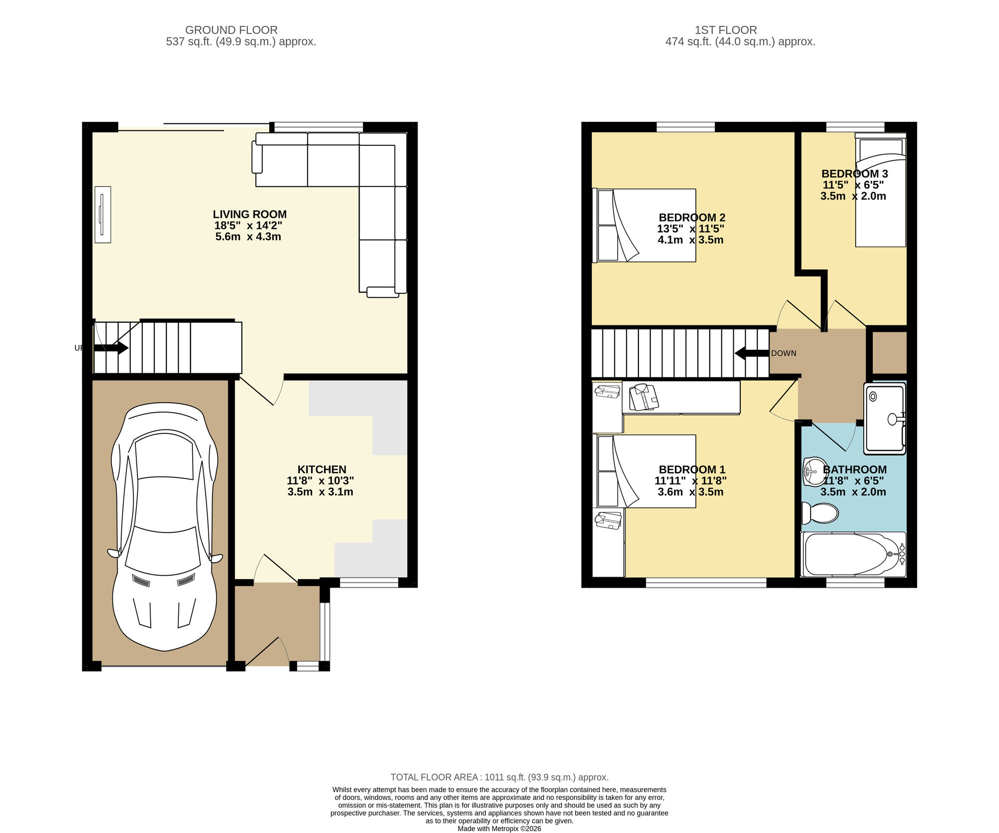 Floorplan of 3 bedroom End Terrace House for sale, Litton Way, Leeds, West Yorkshire, LS14