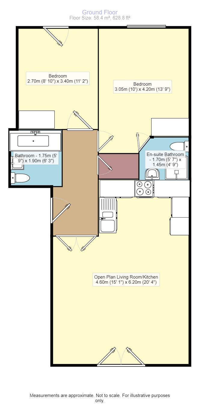 Floorplan of 2 bedroom Flat for sale, Shadwell Lane, Leeds, LS17